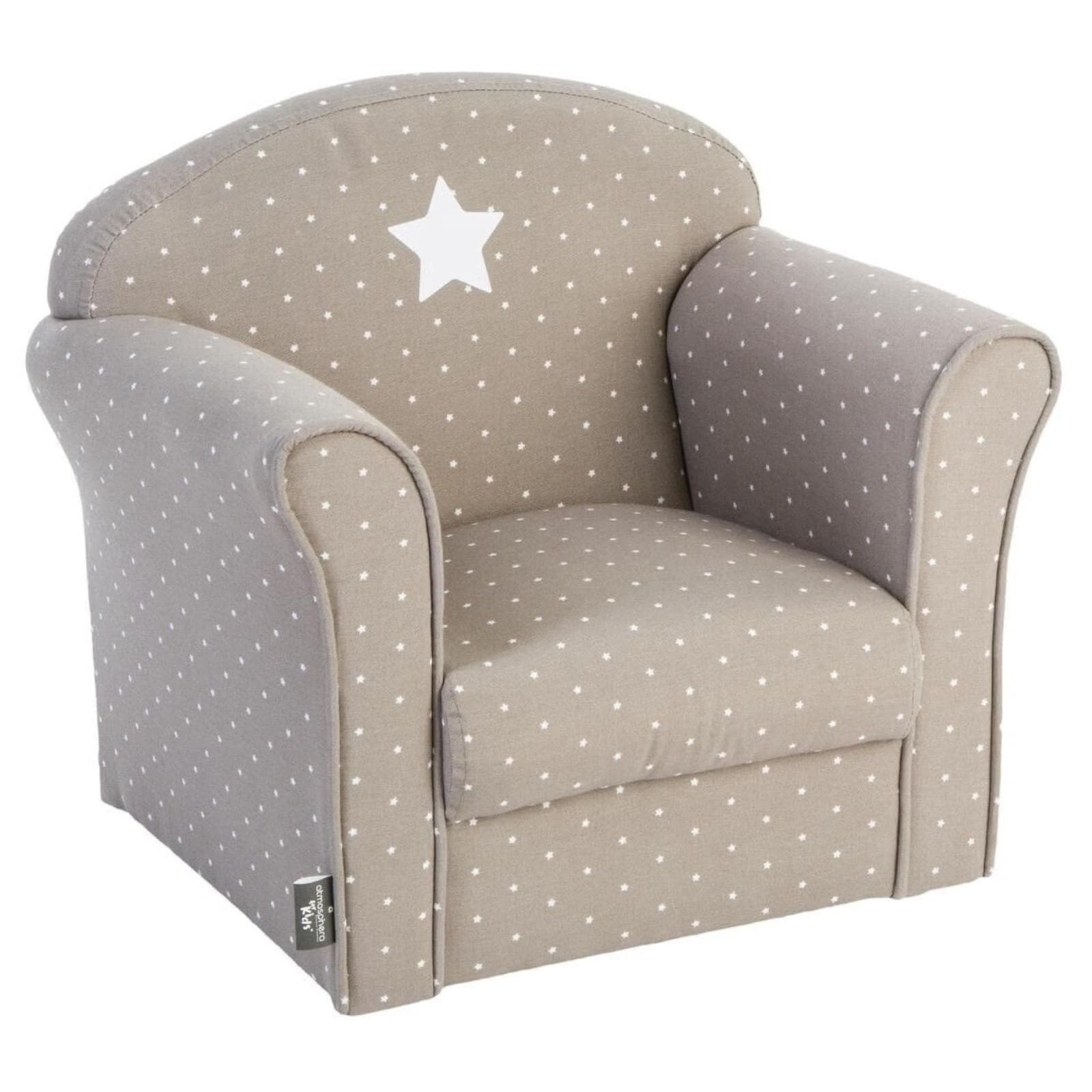 Poltrona per bambini 49x44h cm in tessuto beige e stelle - Stardust
