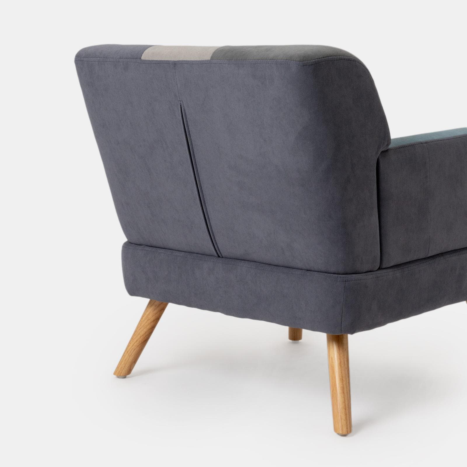 Poltrona scandinava in tessuto patchwork multicolor blu - Copenaghen