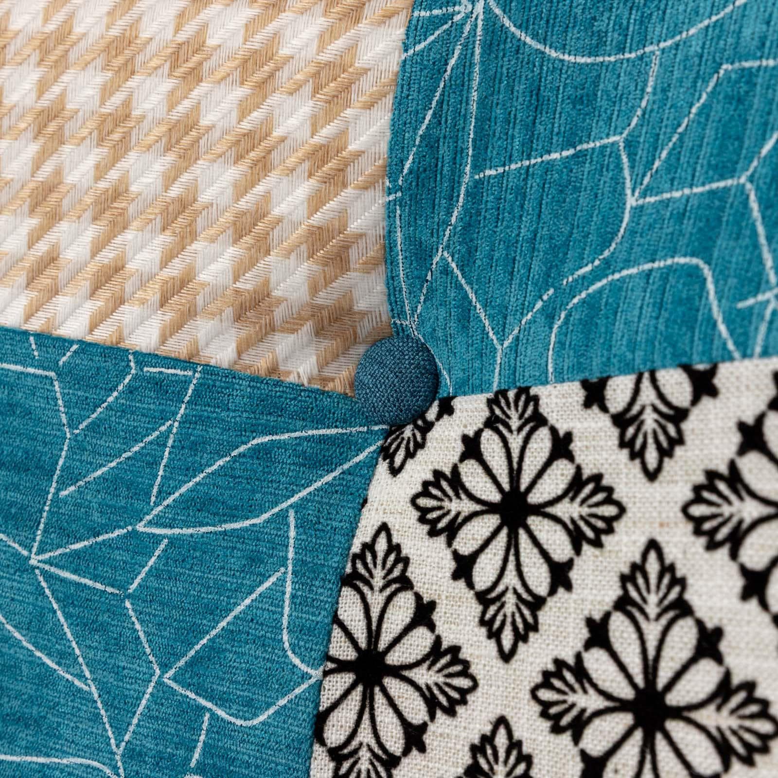 Poltrona scandinava in tessuto patchwork multicolore - Copenaghen