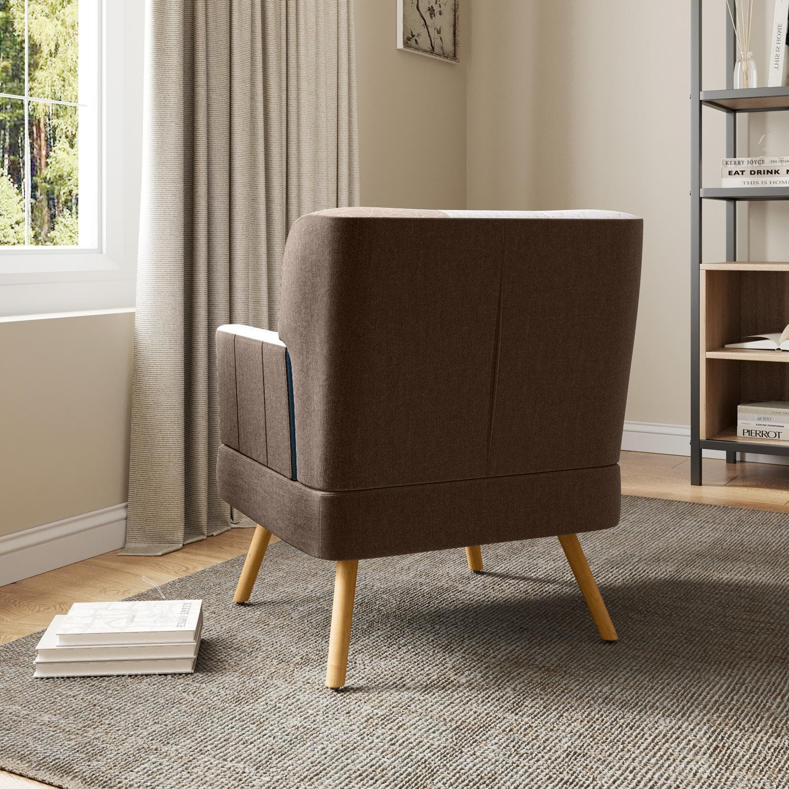 Poltrona scandinava in tessuto patchwork multicolore - Copenaghen