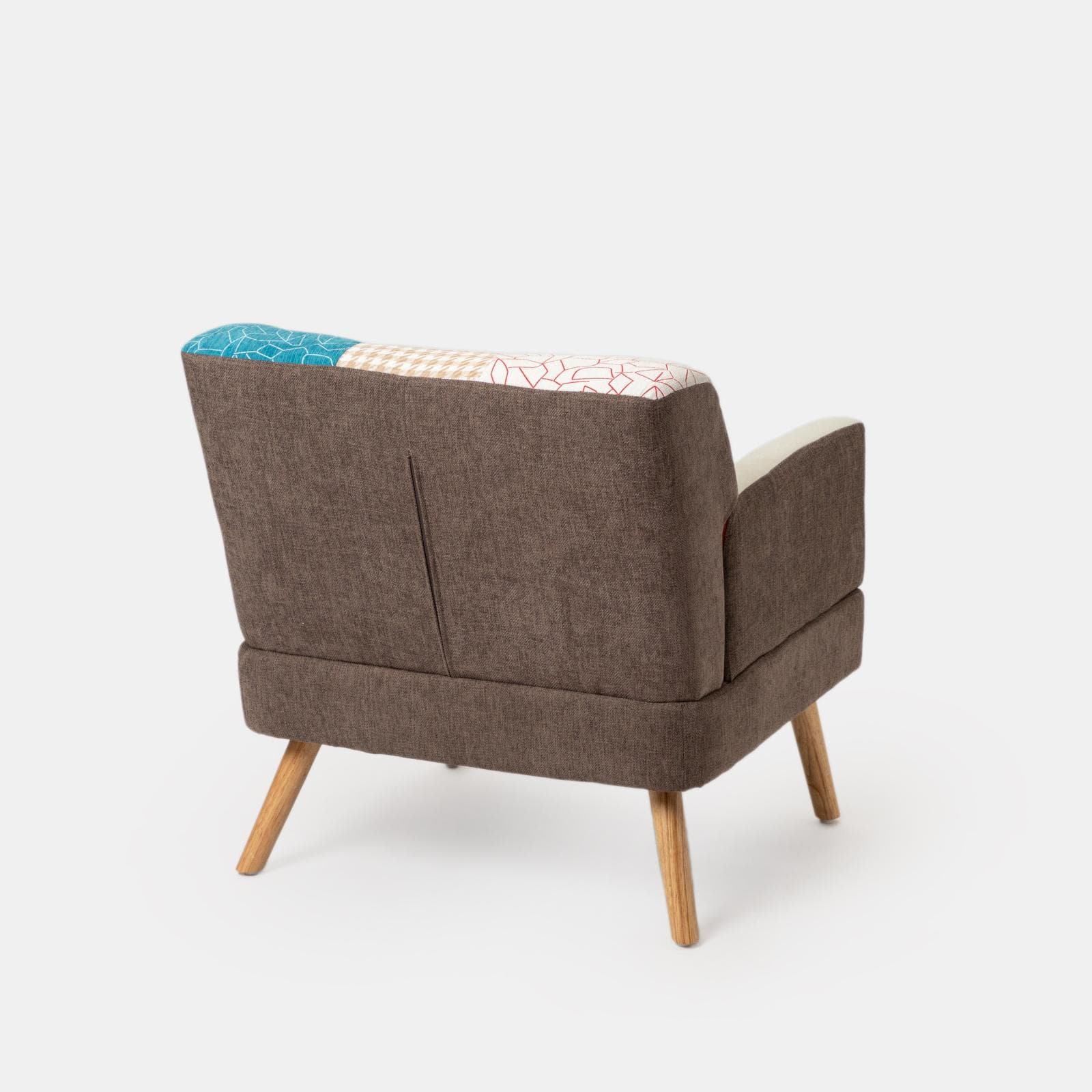 Poltrona scandinava in tessuto patchwork multicolore - Copenaghen