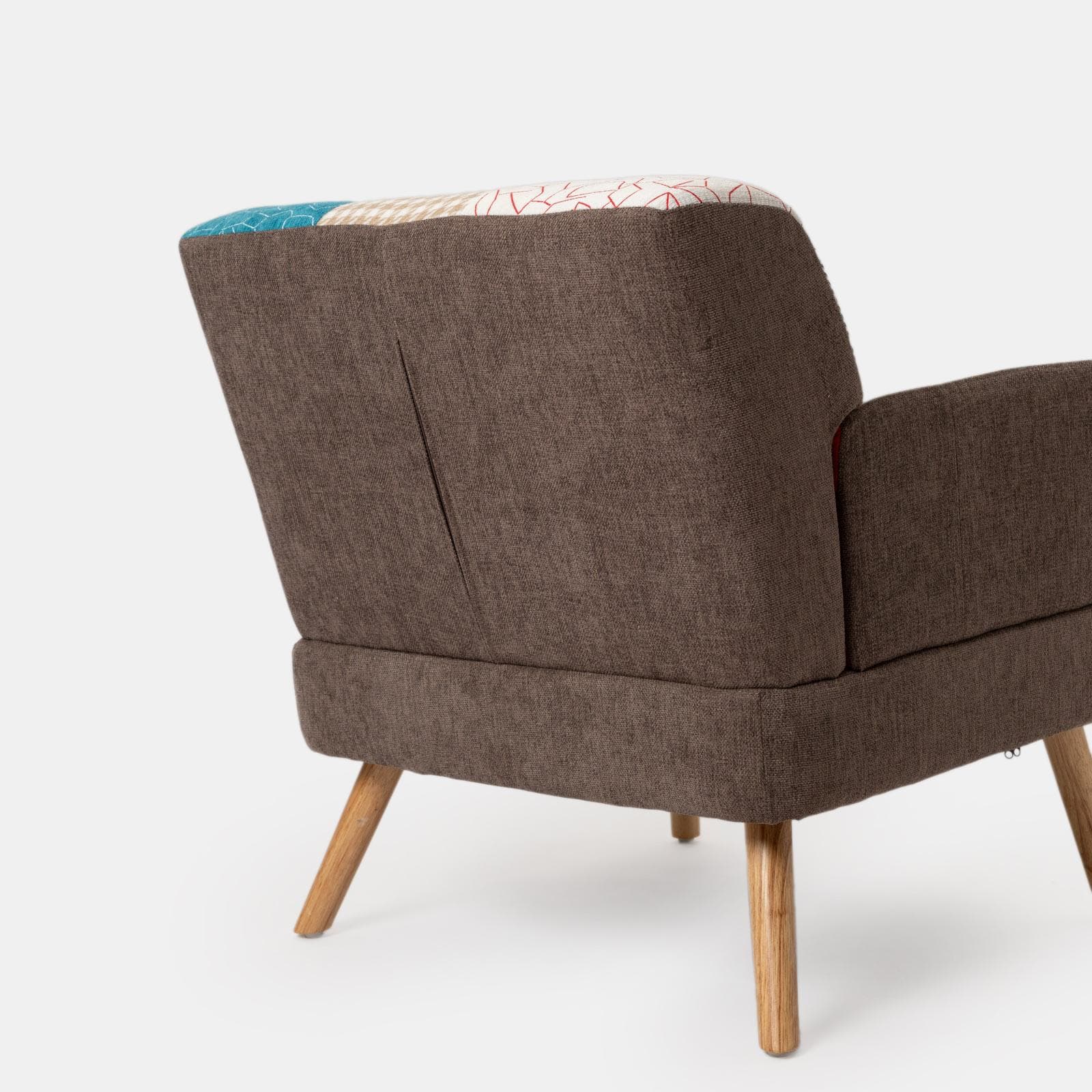 Poltrona scandinava in tessuto patchwork multicolore - Copenaghen
