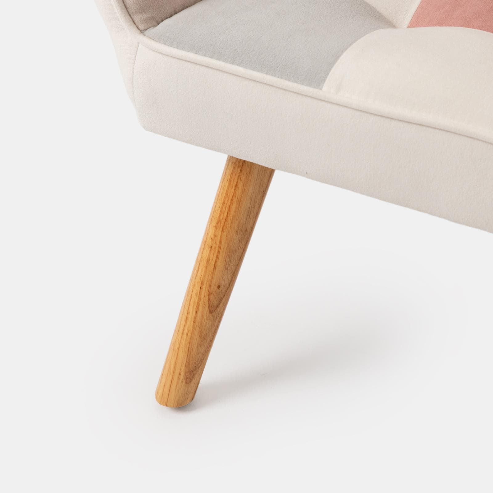 Poltrona scandinava in velluto patchwork multicolor rosa - Copenaghen