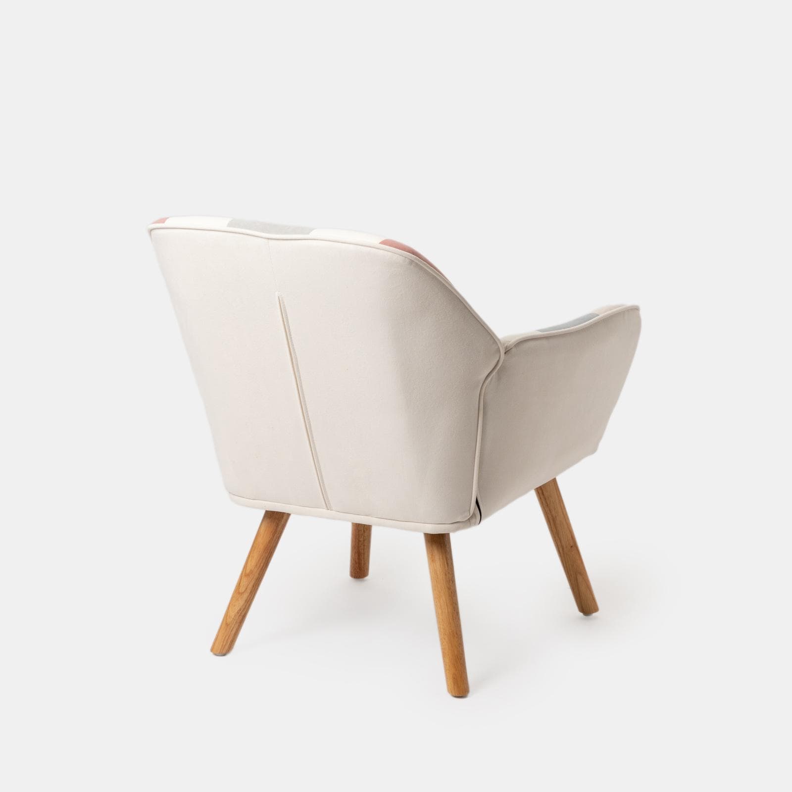 Poltrona scandinava in velluto patchwork multicolor rosa - Copenaghen