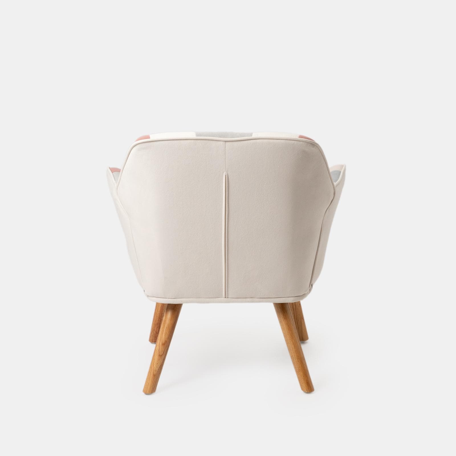 Poltrona scandinava in velluto patchwork multicolor rosa - Copenaghen
