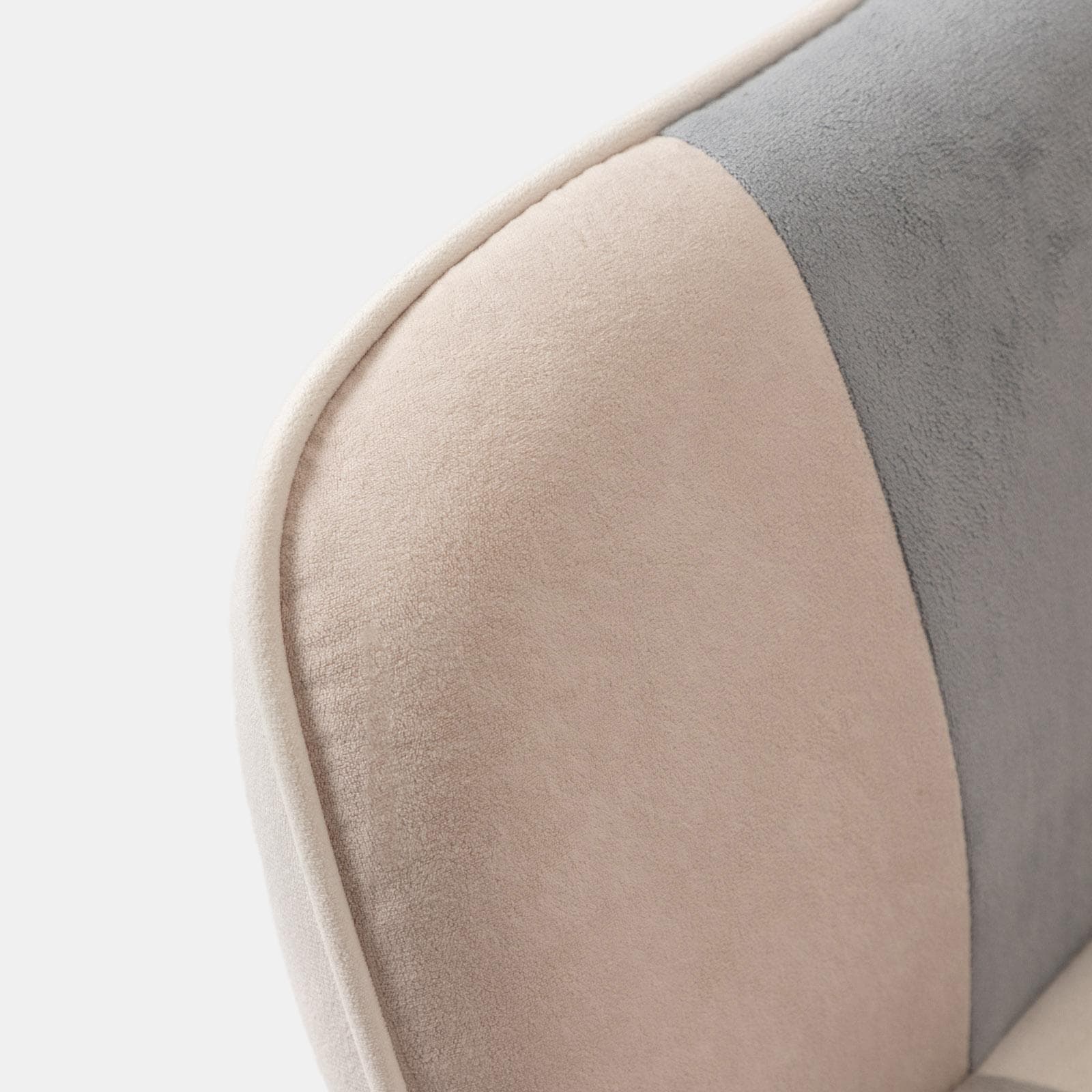 Poltrona scandinava in velluto patchwork multicolor rosa - Copenaghen