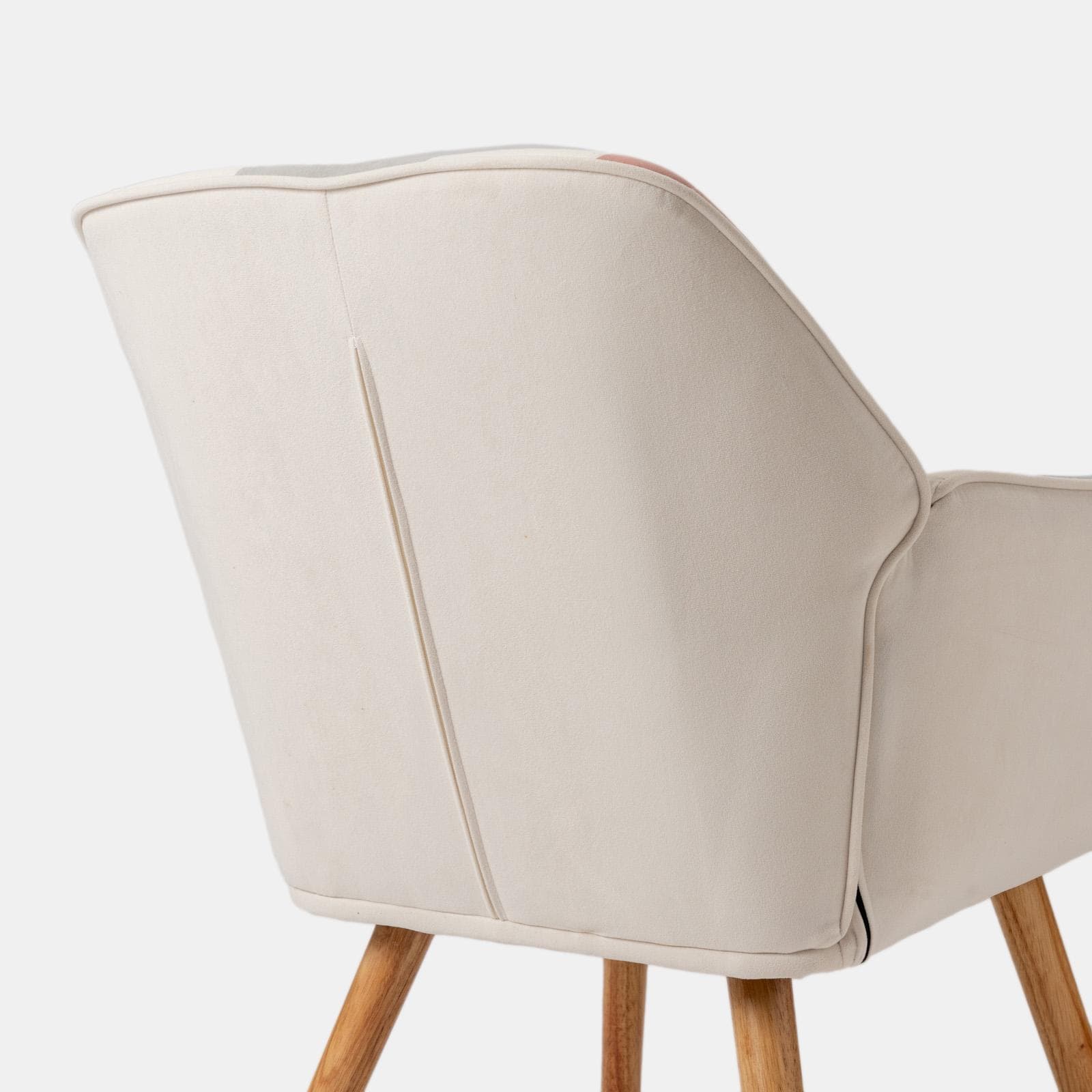 Poltrona scandinava in velluto patchwork multicolor rosa - Copenaghen