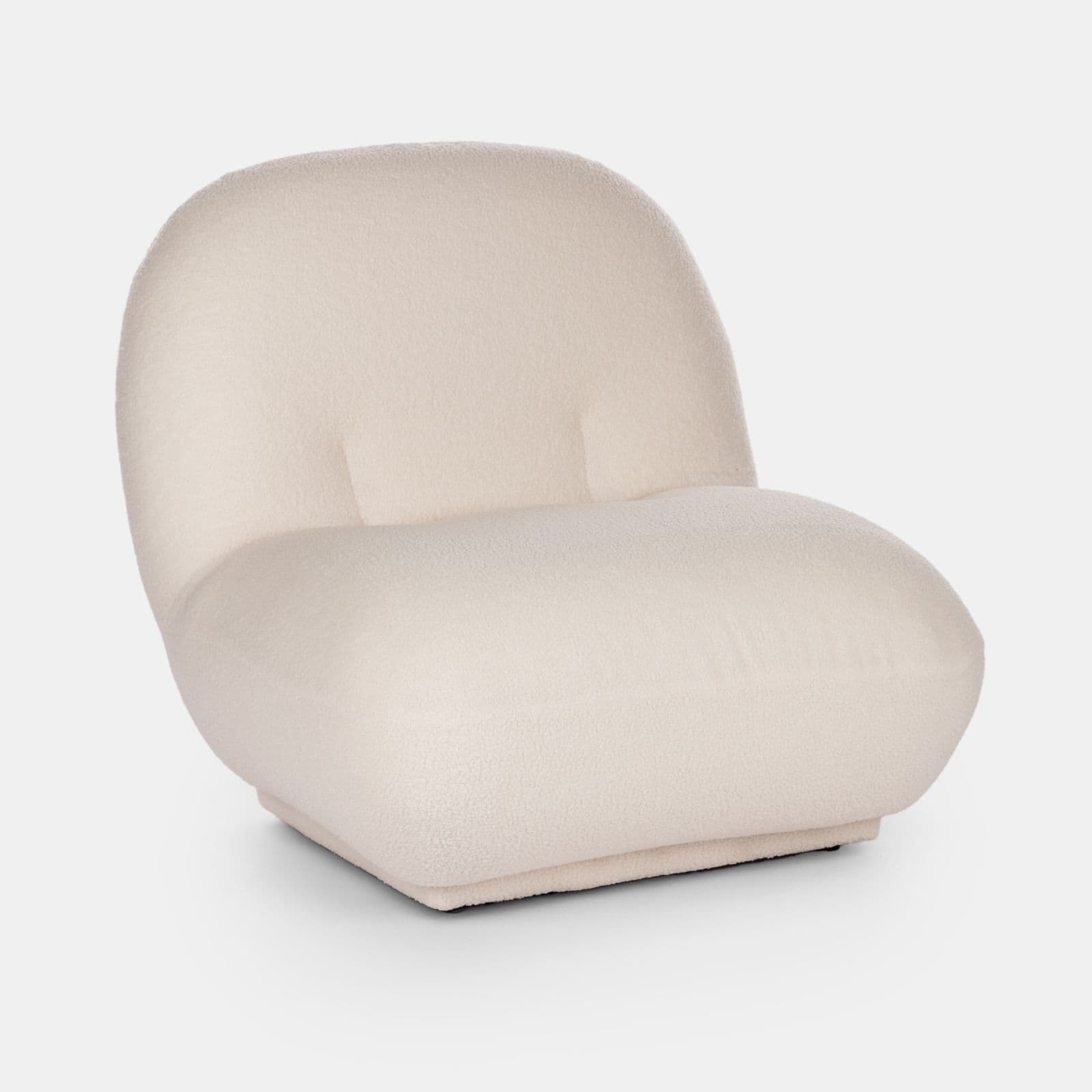 Poltrona nuvola con maxi imbottitura in tessuto teddy bianco - Klimar