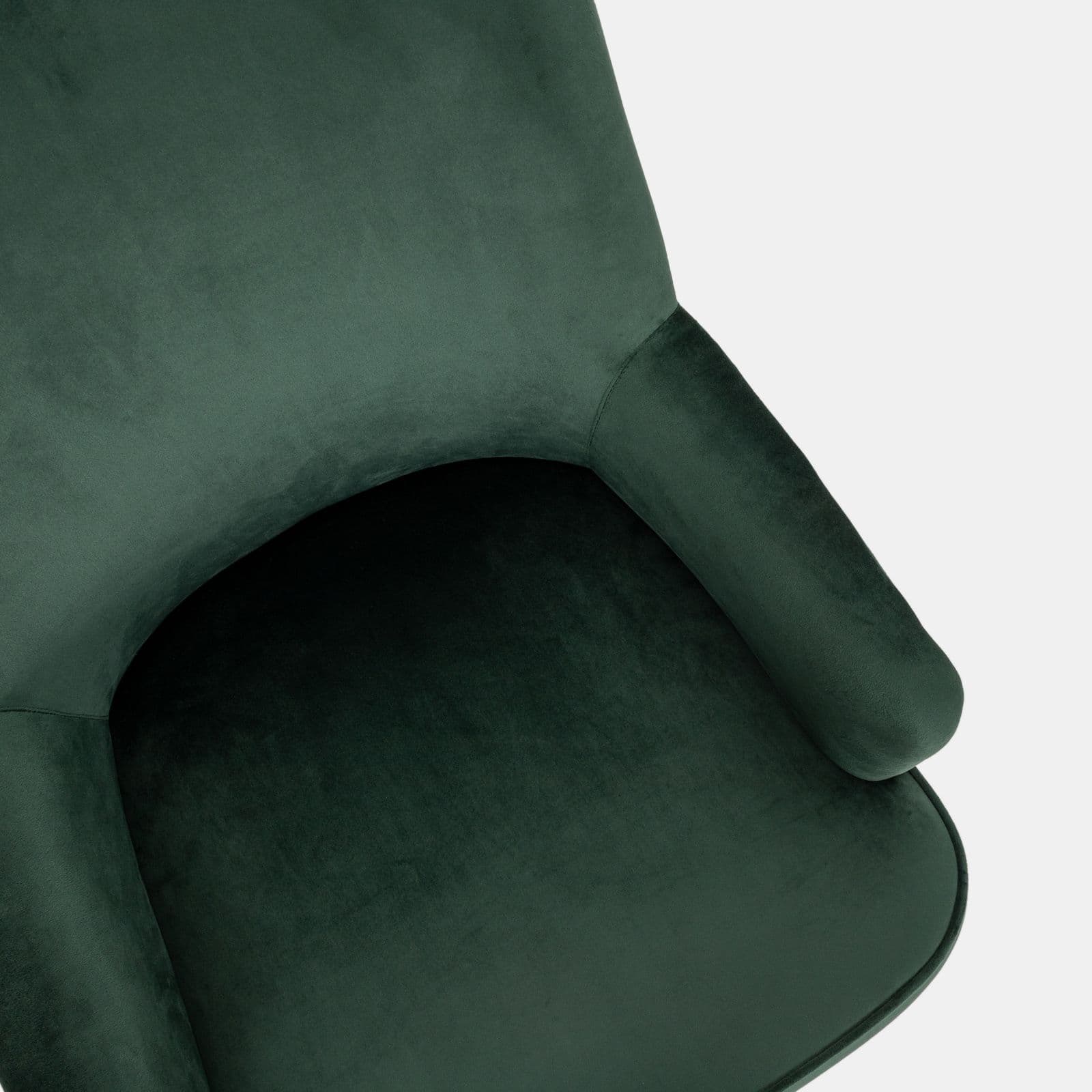 Poltrona in velluto verde con gambe in legno - Elenor