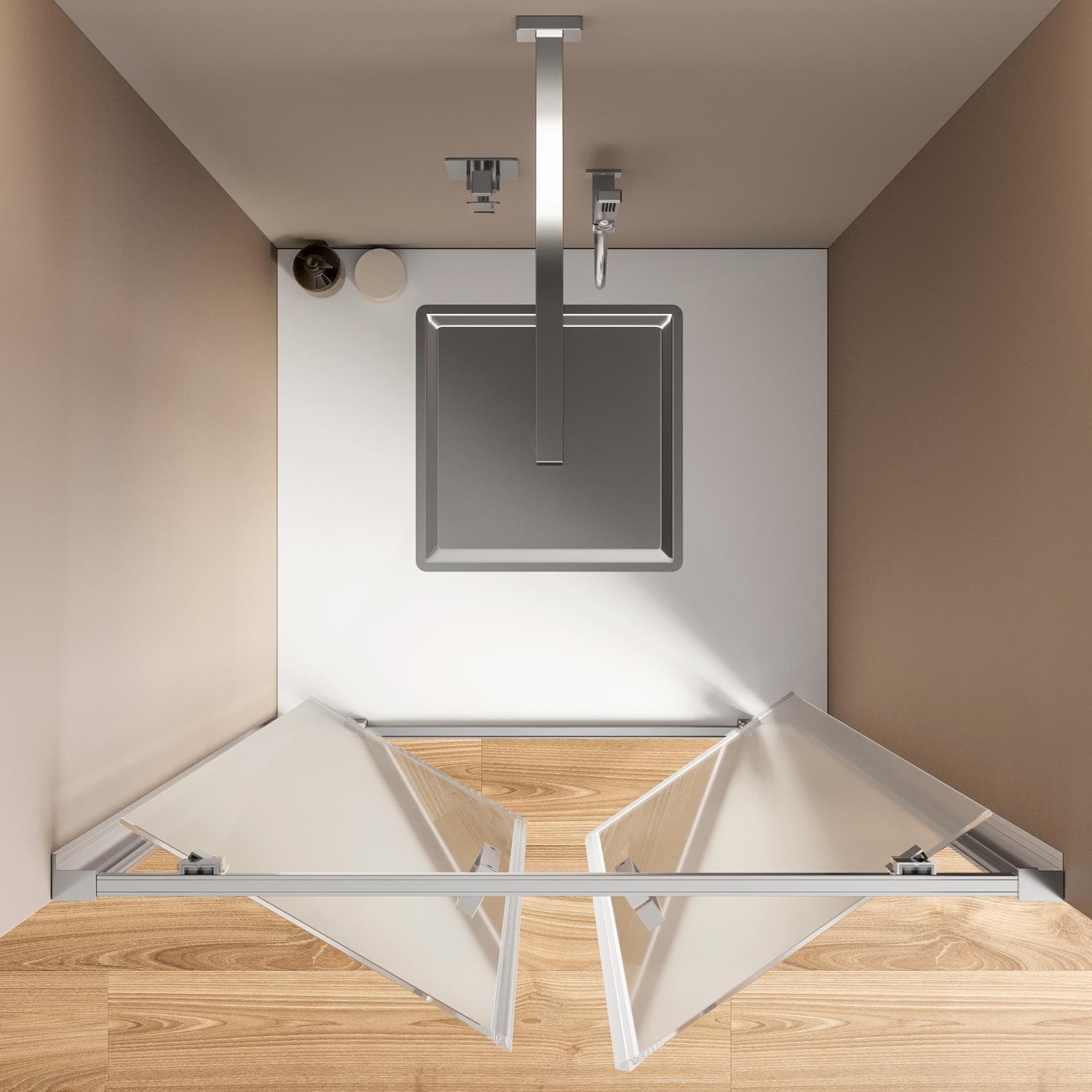 Box doccia nicchia 90 cm doppio battente vetro temperato trasparente anticalcare profilo cromo 195h - Moritz