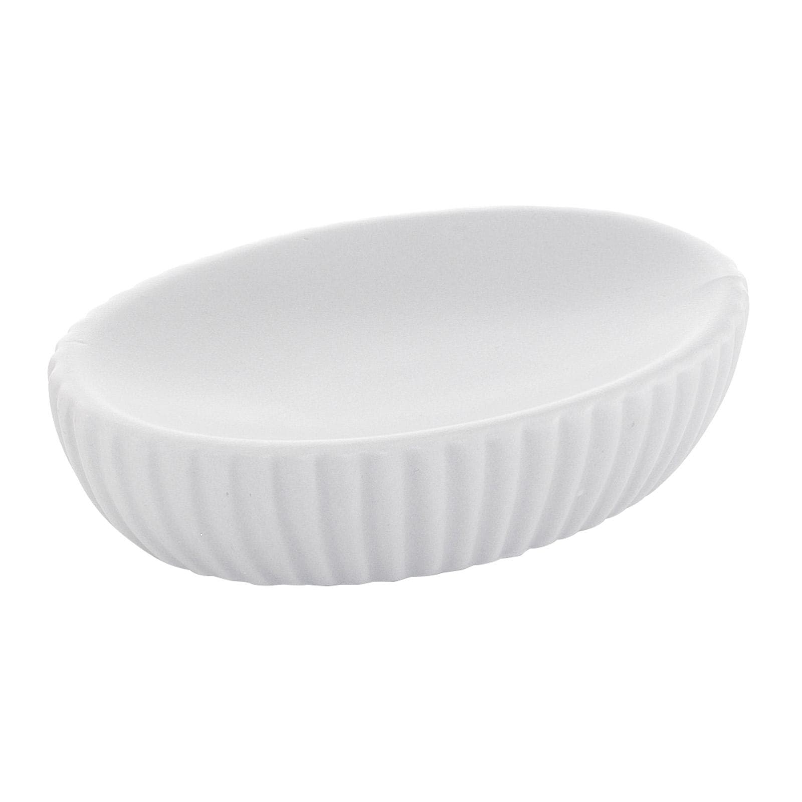 Portasapone da appoggio in ceramica bianco rigato - Marika di Gedy