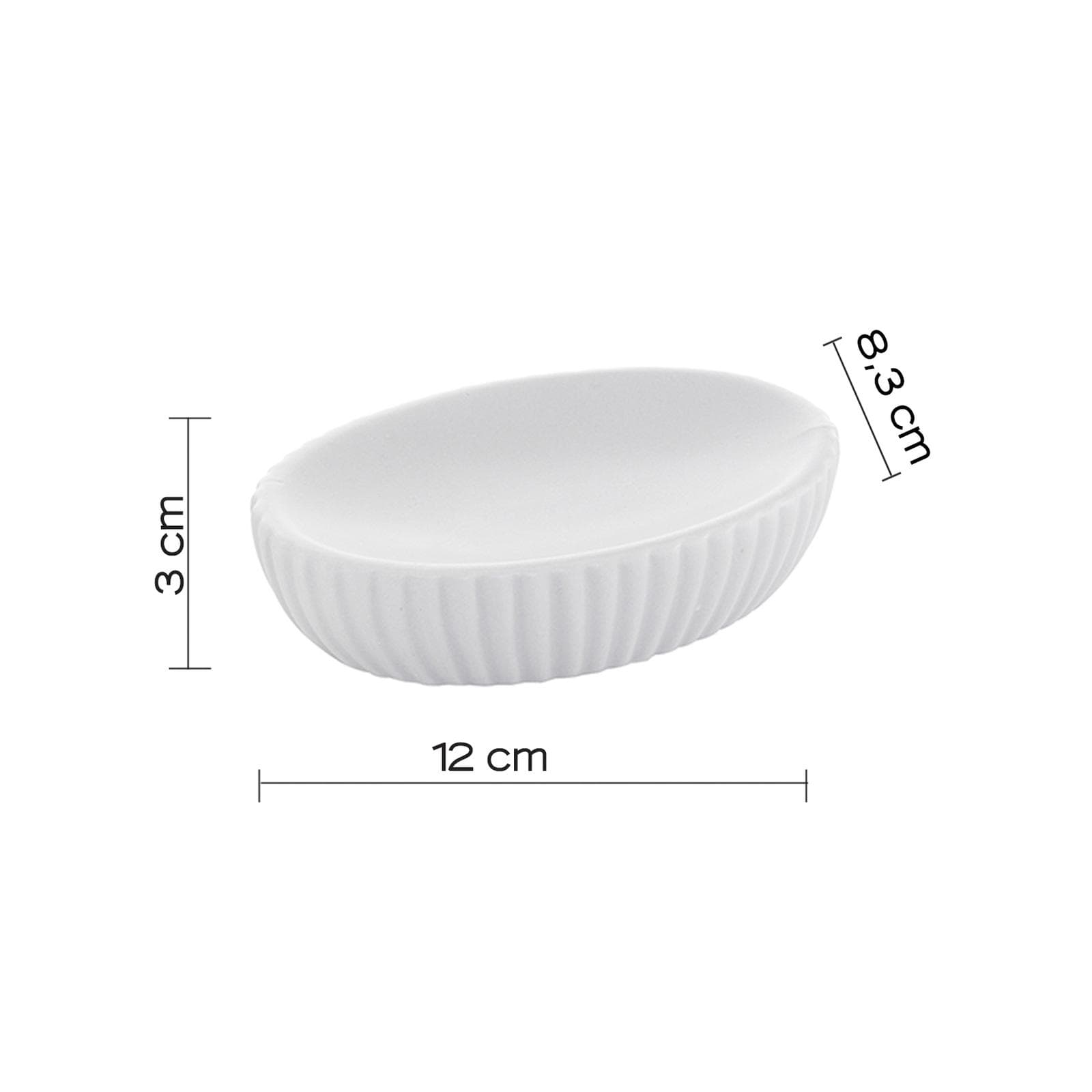 Portasapone da appoggio in ceramica bianco rigato - Marika di Gedy