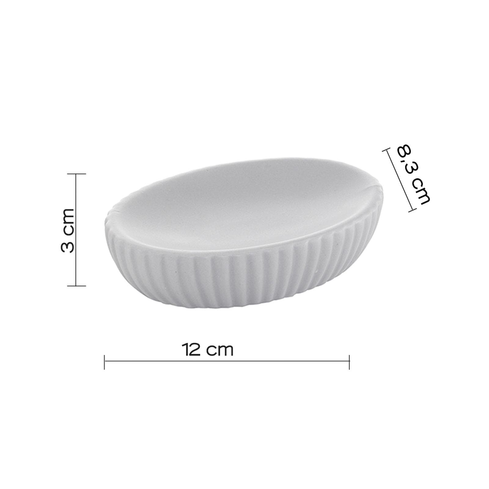 Portasapone da appoggio in ceramica grigio rigato - Marika di Gedy