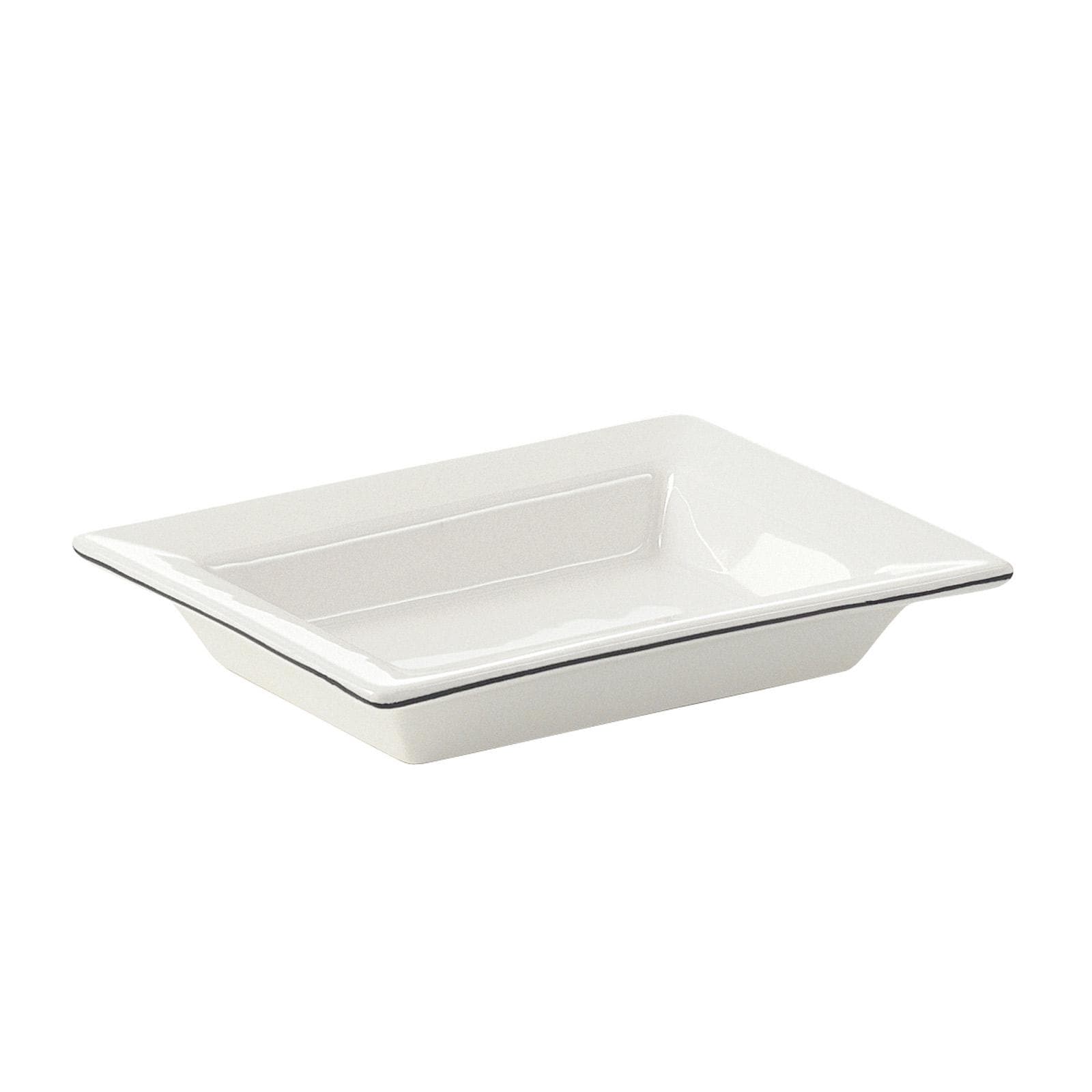 Portasapone da appoggio in ceramica bianco con profilo nero - Lucrezia di Gedy