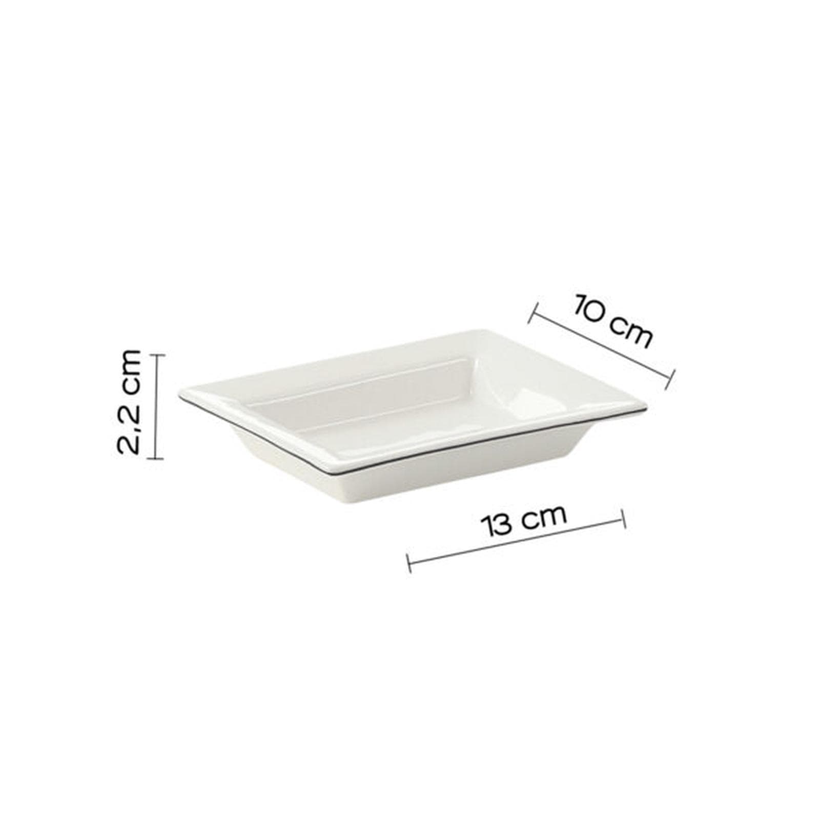 Portasapone da appoggio in ceramica bianco con profilo nero - Lucrezia di Gedy
