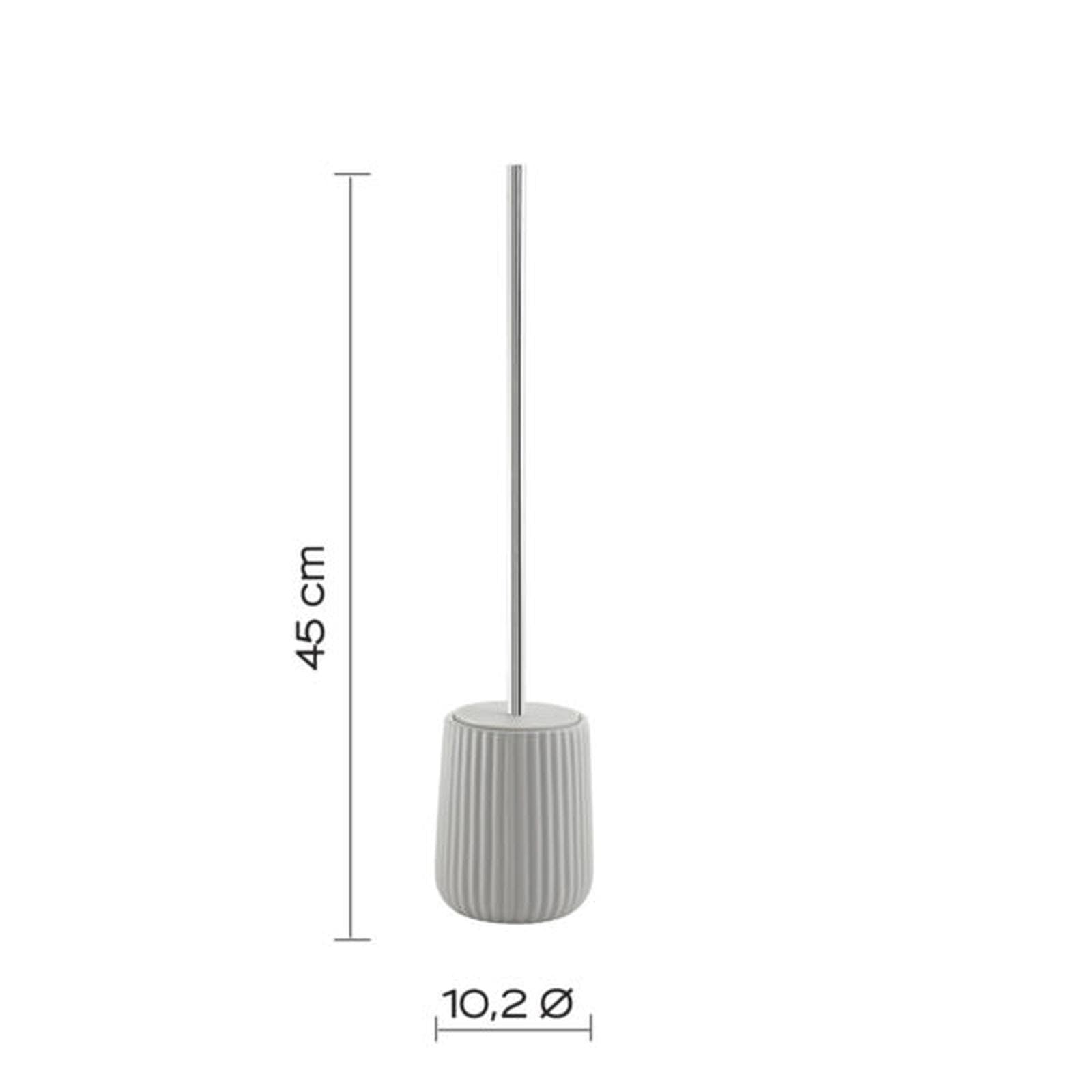 Portascopino d'appoggio in ceramica grigio rigato - Marika di Gedy