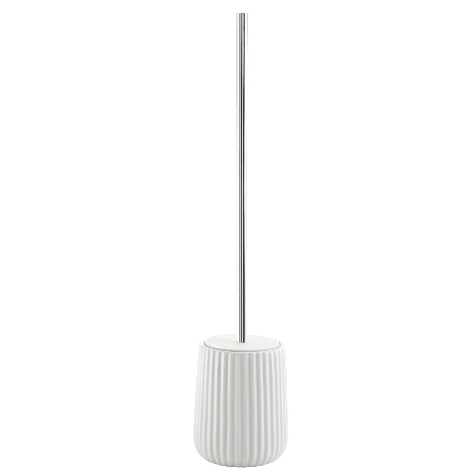 Portascopino d'appoggio in ceramica bianco rigato - Marika di Gedy