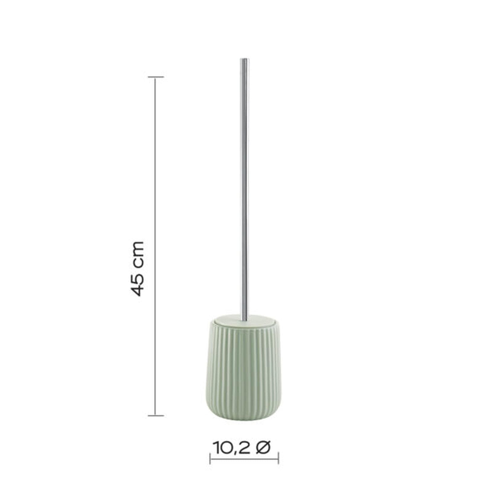 Portascopino d'appoggio in ceramica verde menta rigato - Marika di Gedy