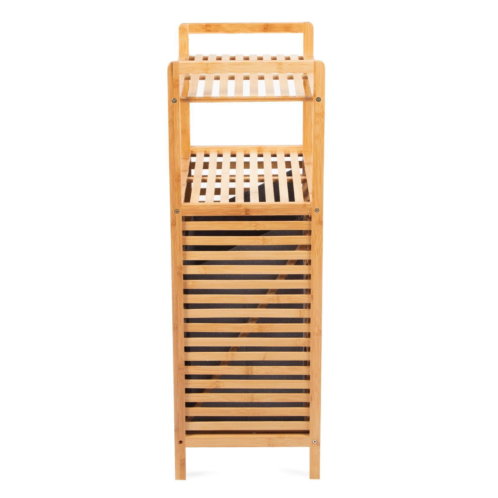 Portabiancheria in legno bambù estraibile con ripiano superiore da bagno o lavanderia - Grace