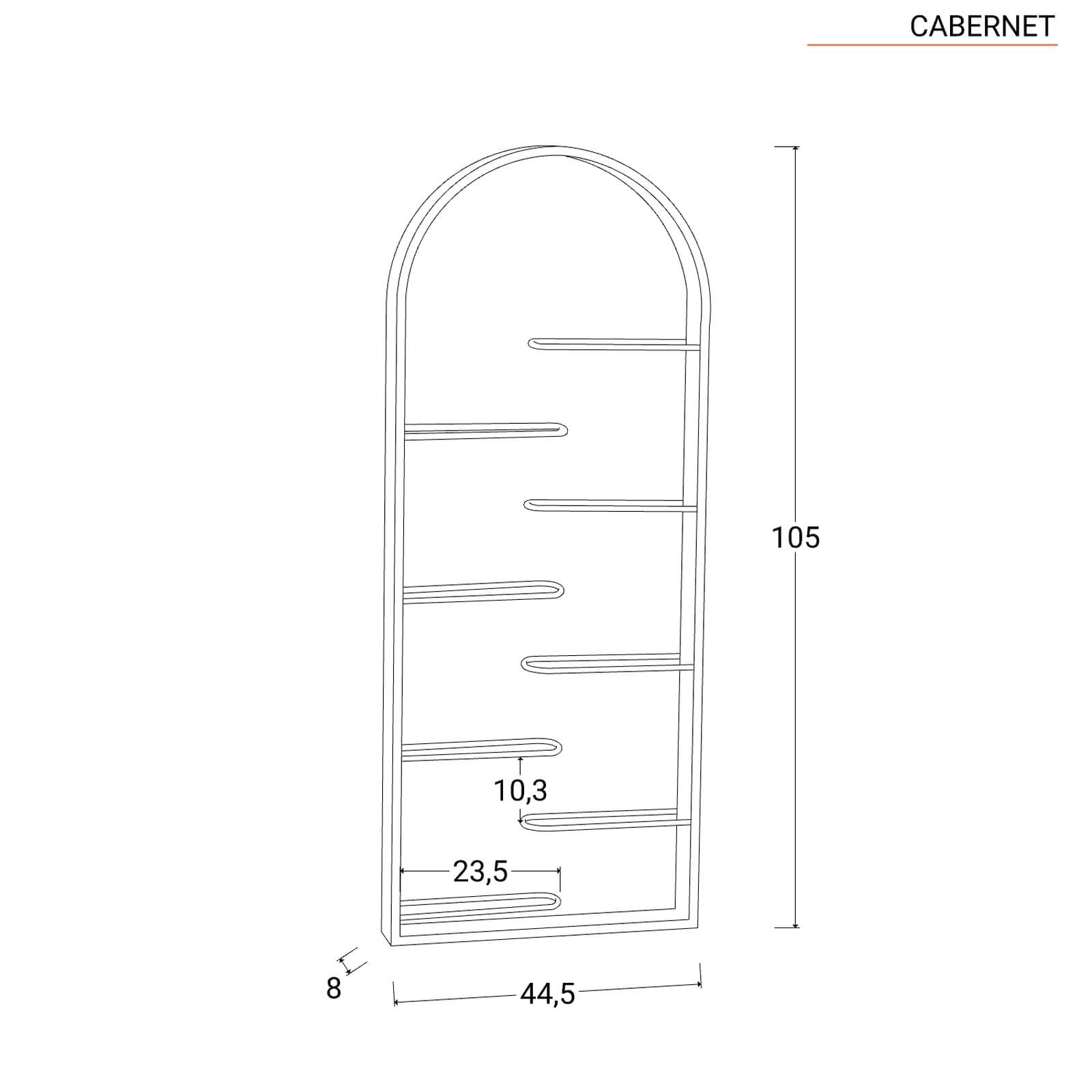 Portabottiglie da parete 45x105h cm in metallo nero - Cabernet