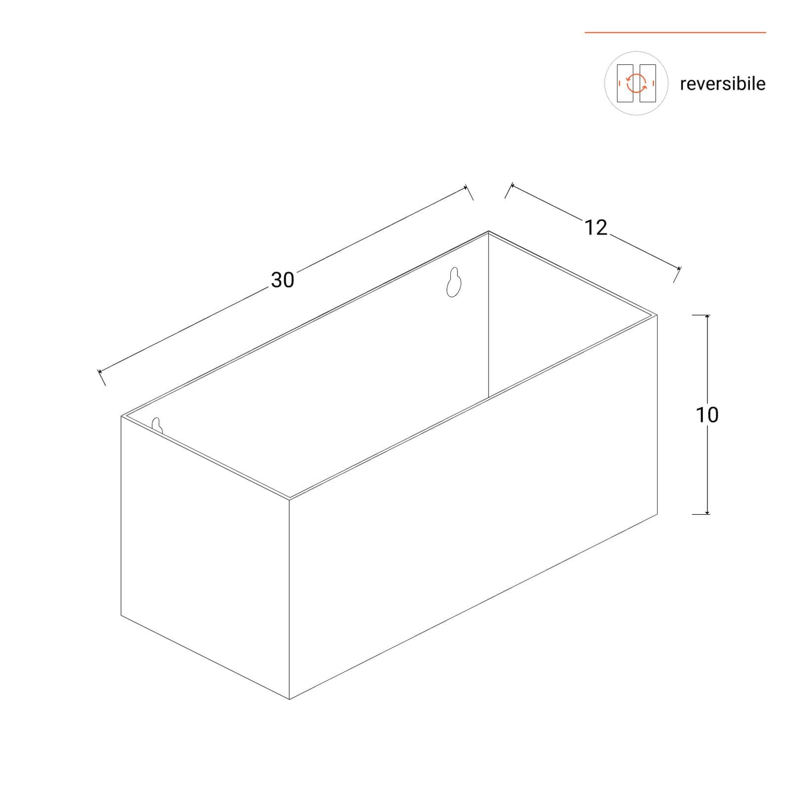 Portaoggetti 30x12x10h cm in acciaio inox bianco opaco