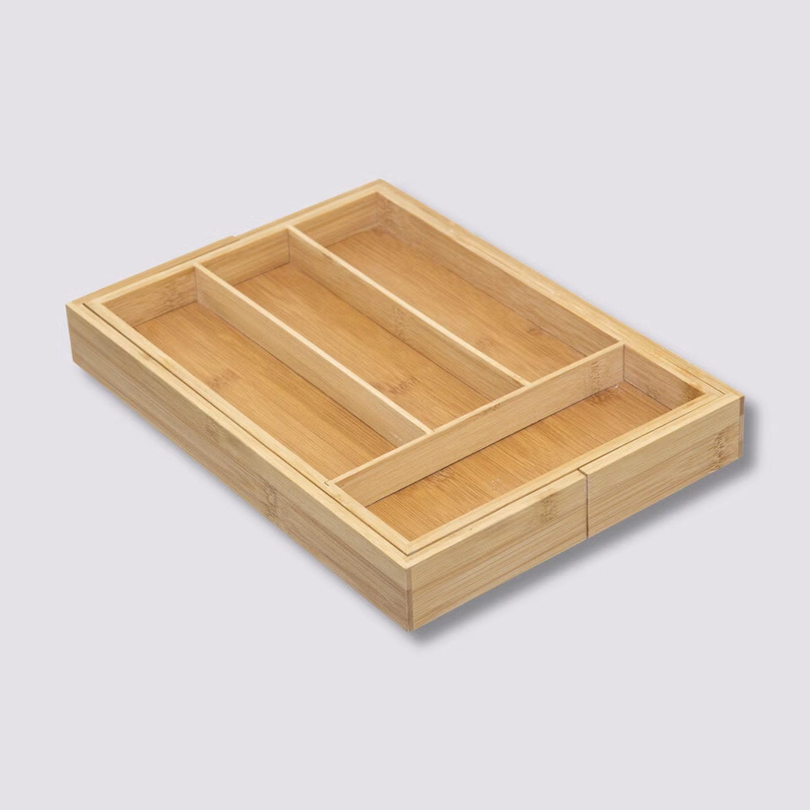 Portaposate allungabile 39-25x35 cm in legno di bambù naturale