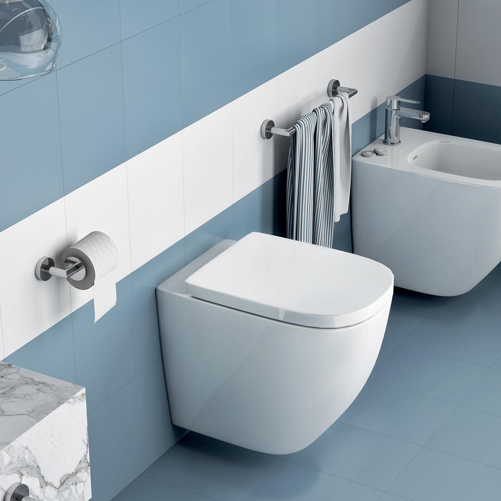 Portarotolo a muro in acciaio inox cromo - Project di Gedy