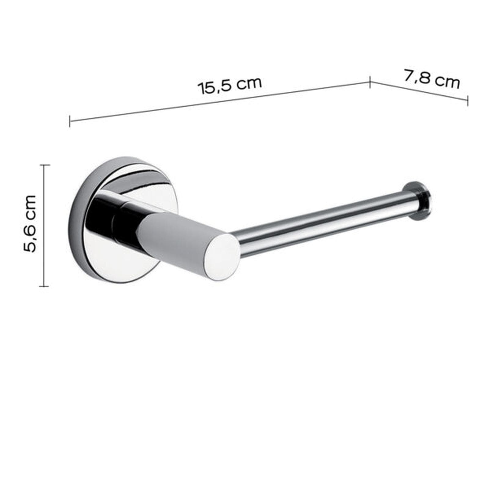 Portarotolo a muro in acciaio inox e cromall cromo - Felce Plus di Gedy