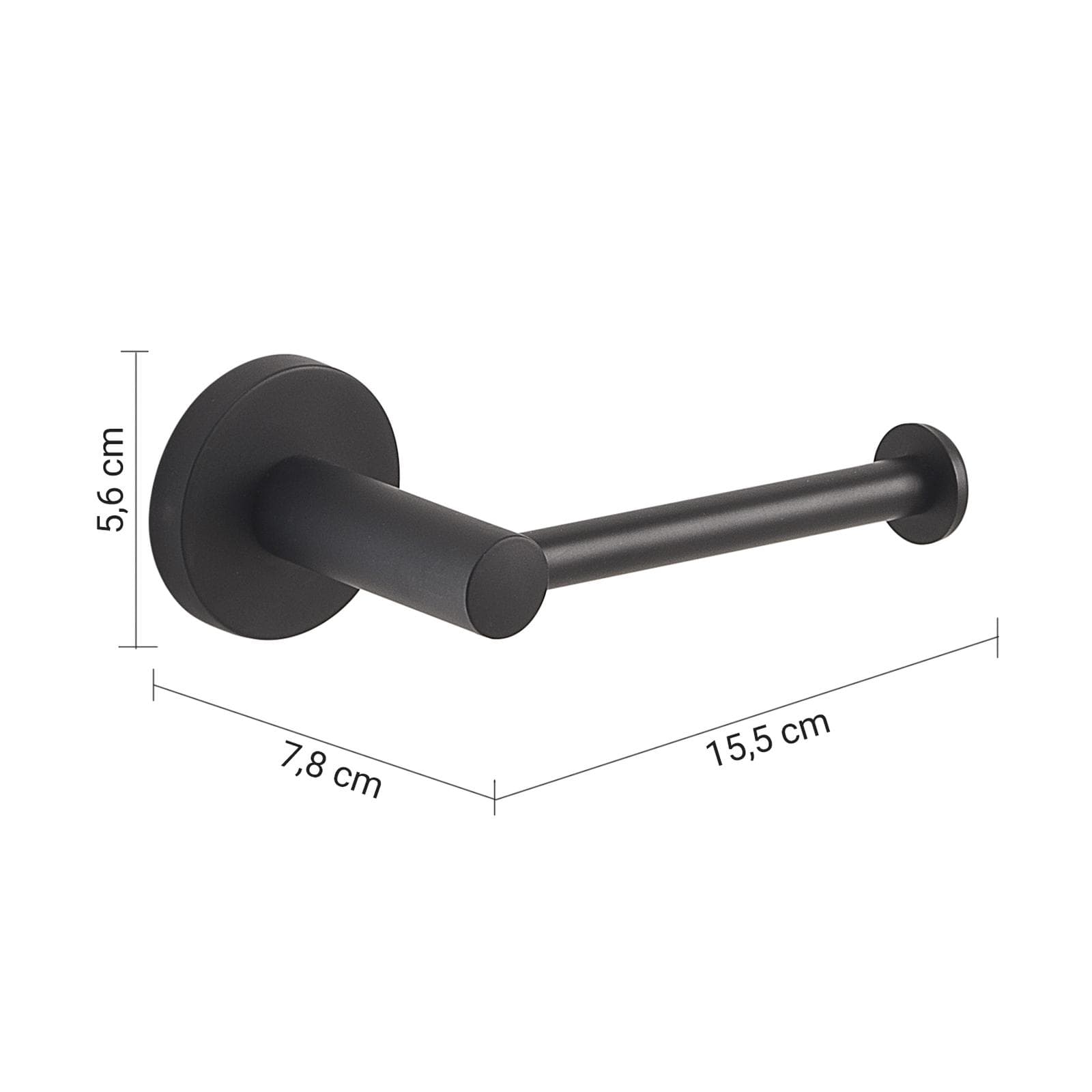 Portarotolo a muro in acciaio inox e cromall nero - Felce di Gedy
