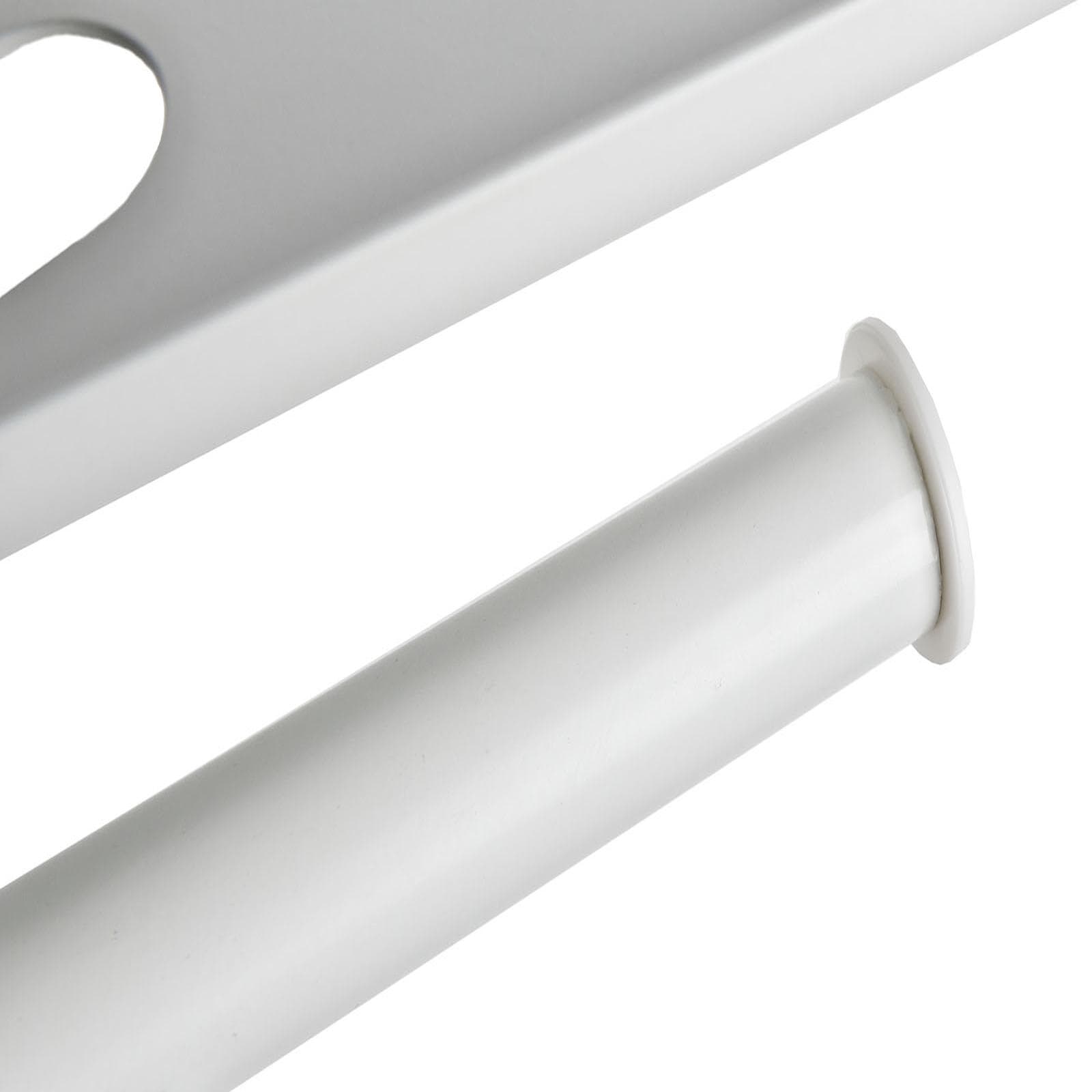 Portarotolo con mensola porta cellulare incorporato 18 cm in metallo bianco opaco - Arya