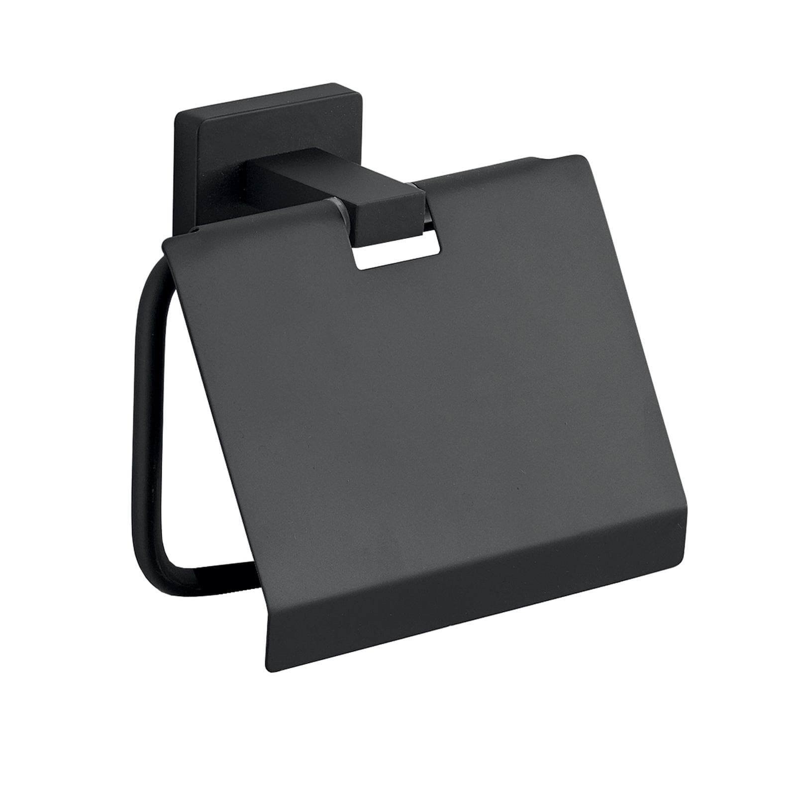 Portarotolo coperto a muro in acciaio inox e cromall nero - Atena di Gedy