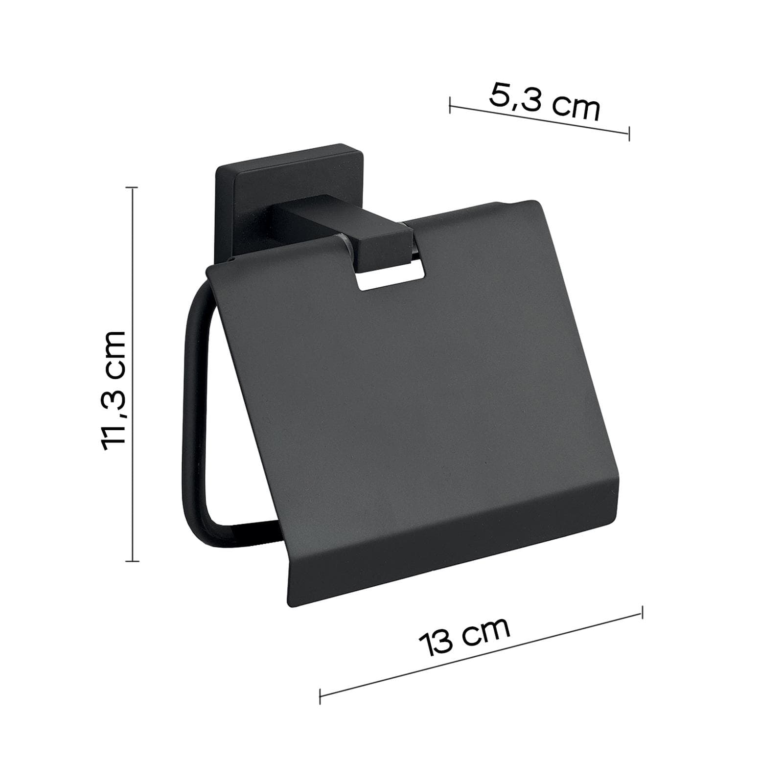 Portarotolo coperto a muro in acciaio inox e cromall nero - Atena di Gedy