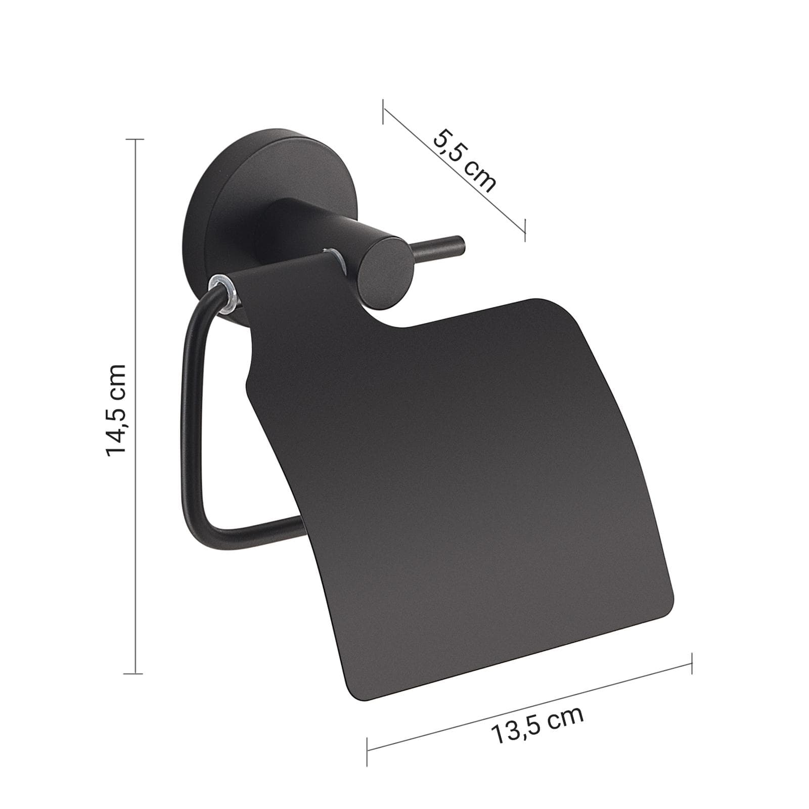 Portarotolo coperto a muro in acciaio inox e cromall nero - Felce Plus di Gedy
