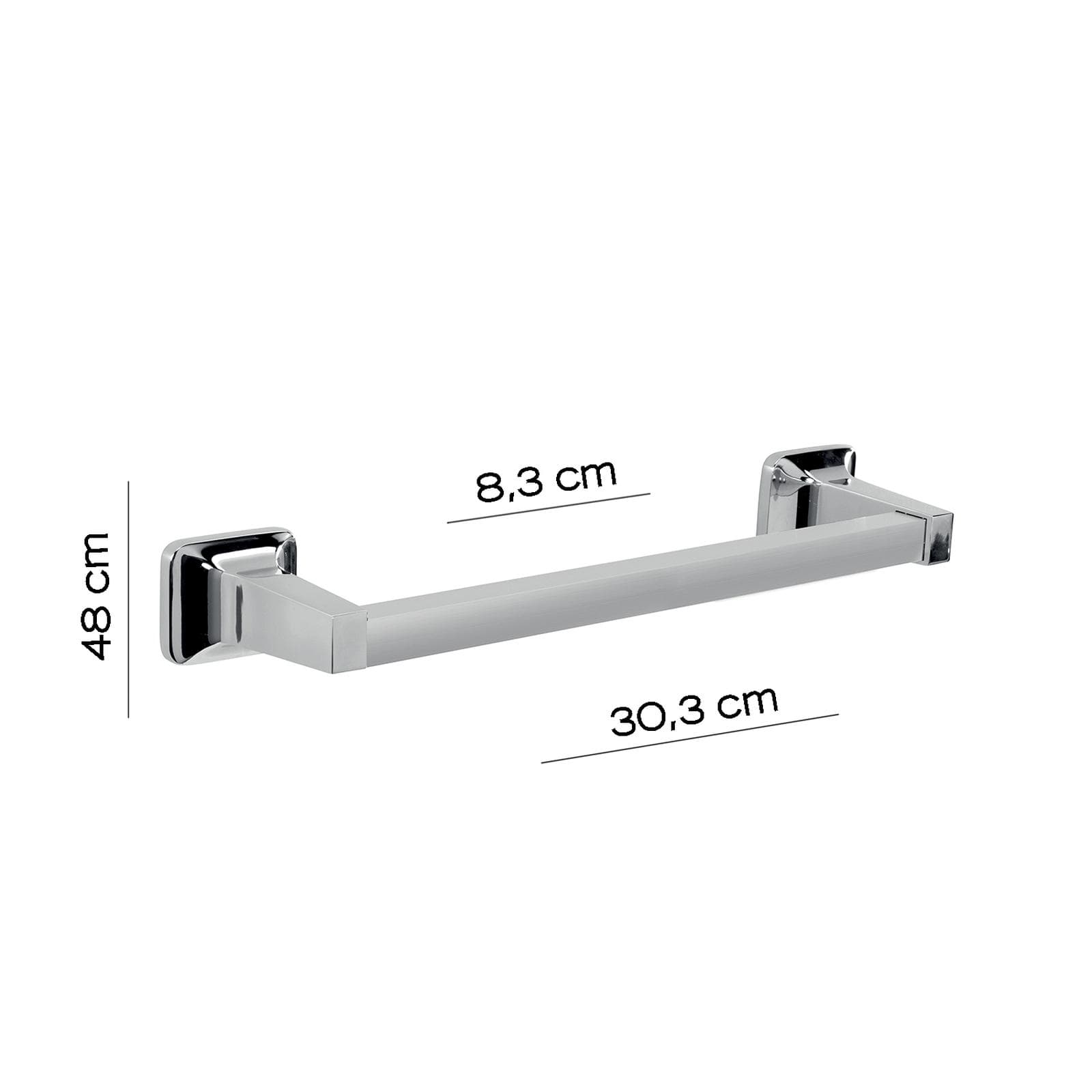 Portasalviette 30 cm in alluminio anodizzato e cromall cromo - K2 di Gedy