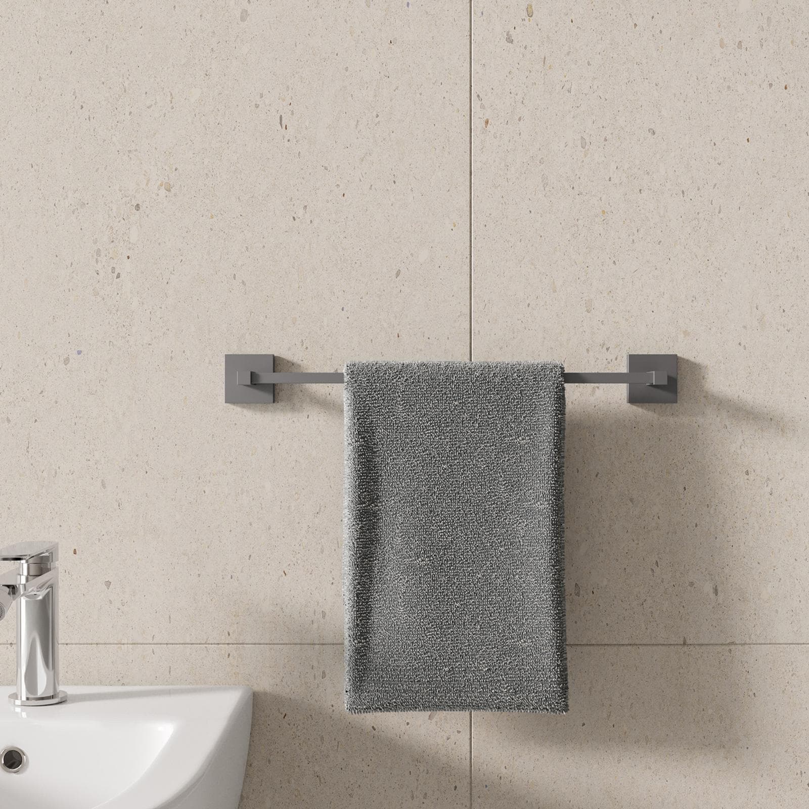 Portasalviette 41,5 cm in acciaio inox nero satinato - Clover