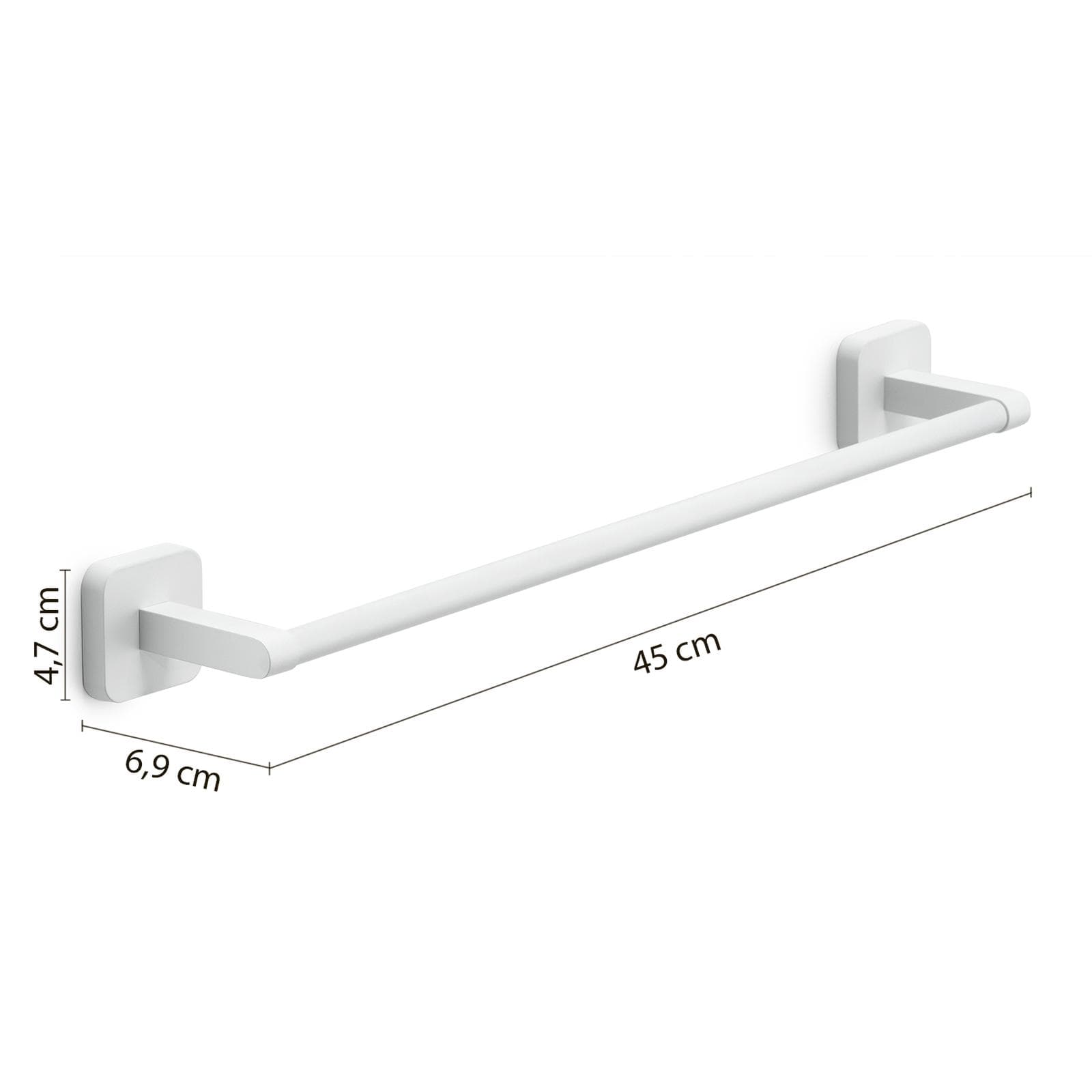 Portasalviette 45 cm in acciaio inox bianco matt - Tonga di Gedy