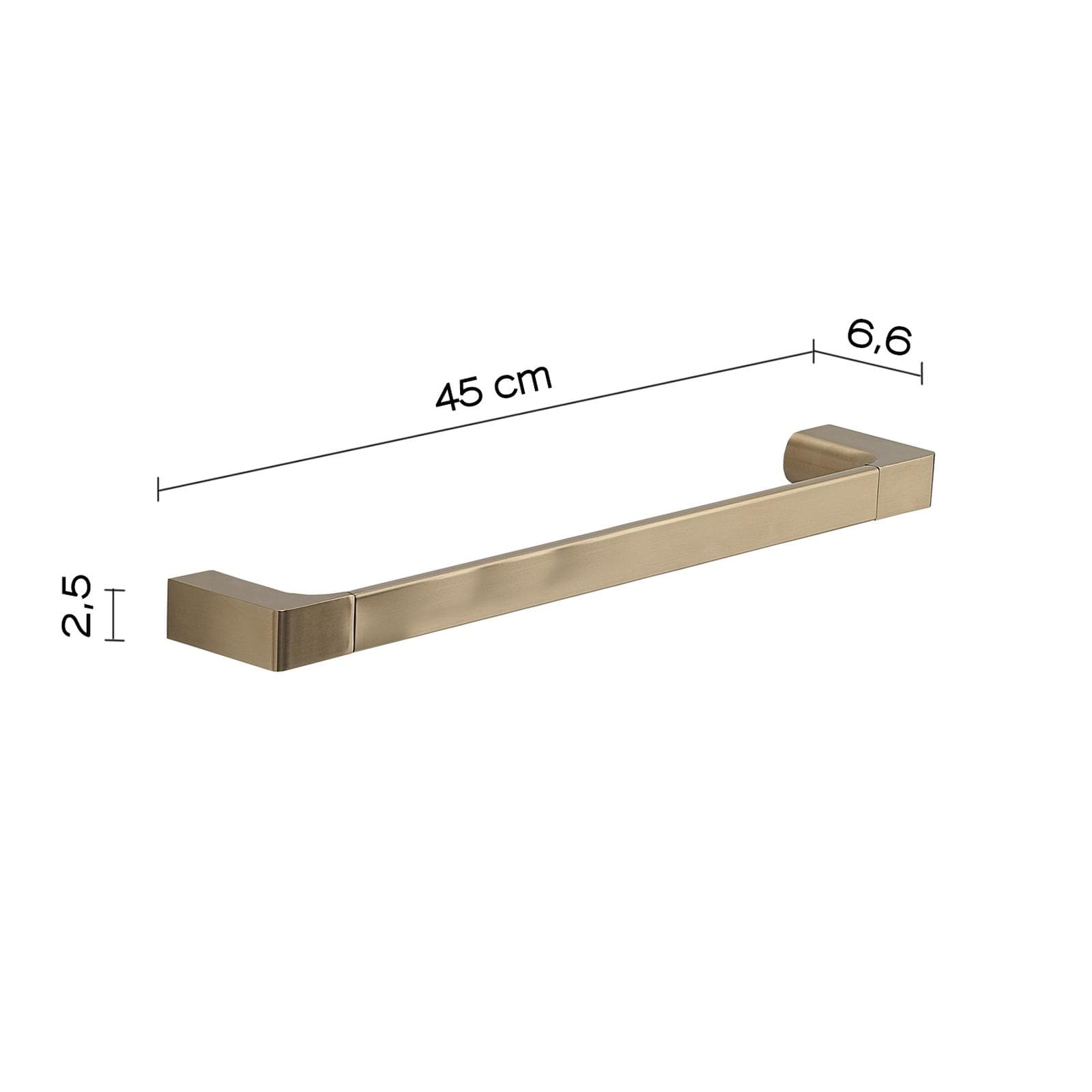 Portasalviette 45 cm in ottone e cromall oro opaco - Pirenei di Gedy