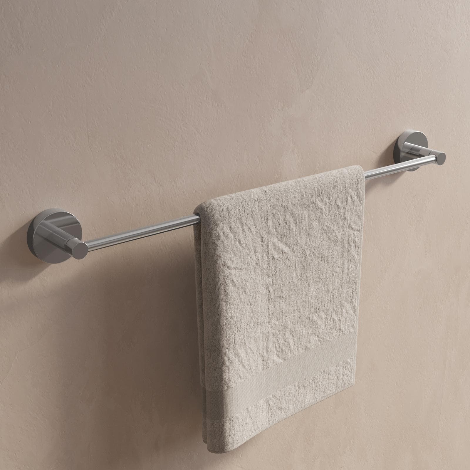 Portasalviette 50 cm a muro in lega di zinco cromo - Bailey
