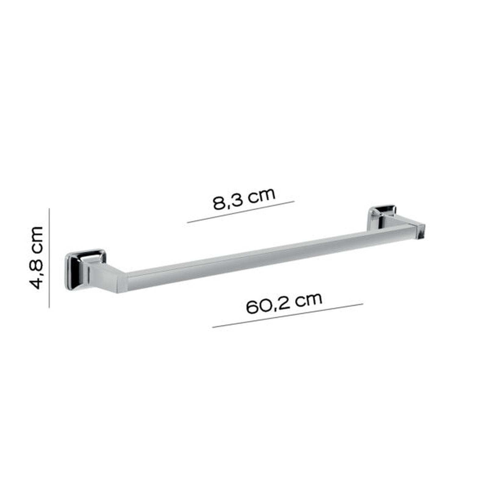 Portasalviette 60 cm in alluminio anodizzato e cromall cromo - K2 di Gedy