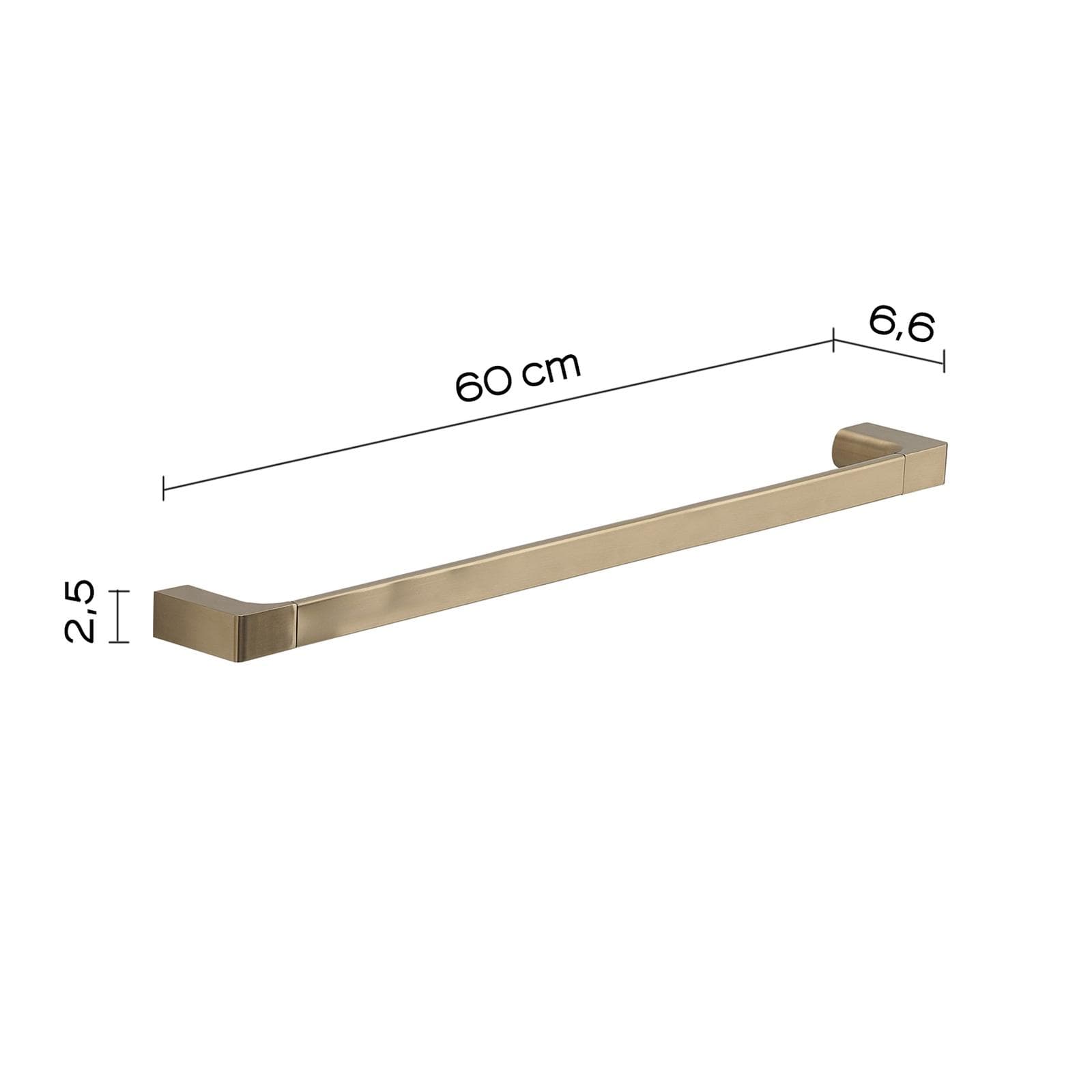 Portasalviette 60 cm in ottone e cromall oro opaco - Pirenei di Gedy