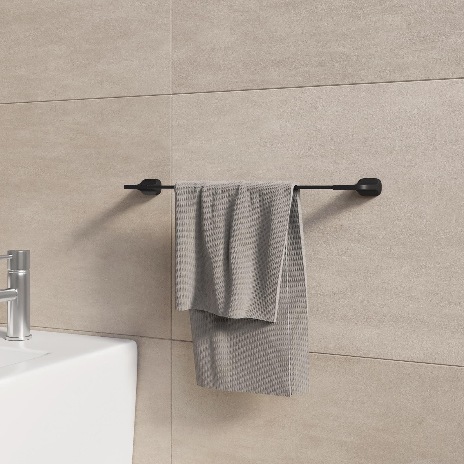 Portasalviette a muro 40,5 cm in acciaio inox nero - Claret
