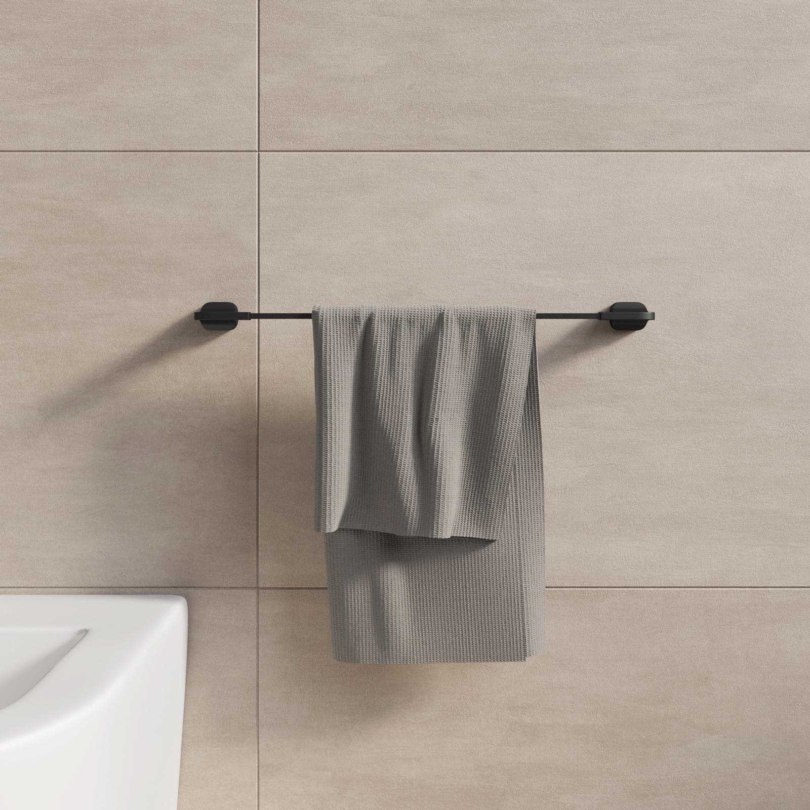 Portasalviette a muro 40,5 cm in acciaio inox nero - Claret