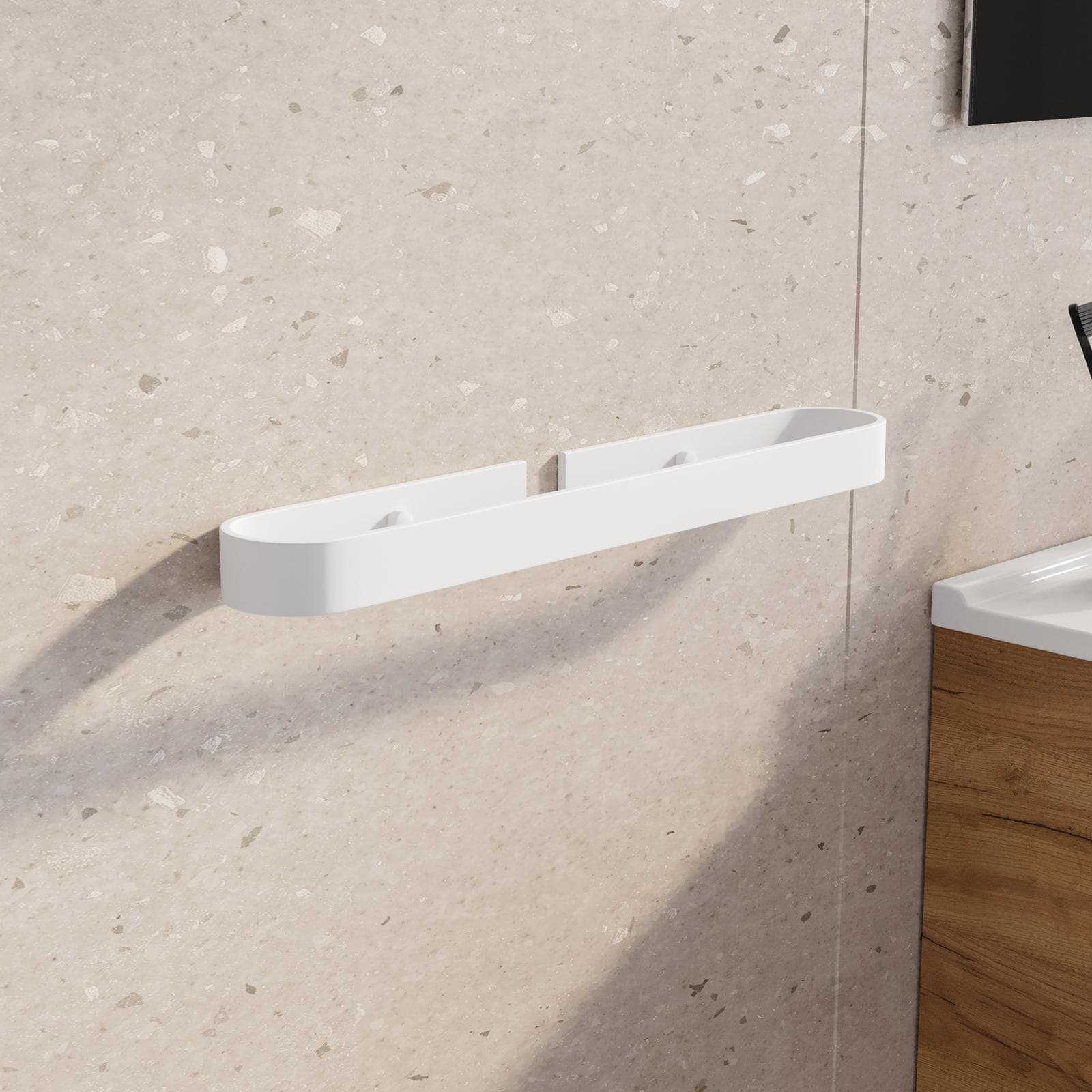 Portasalviette a muro 40 cm in alluminio bianco opaco - Evolution