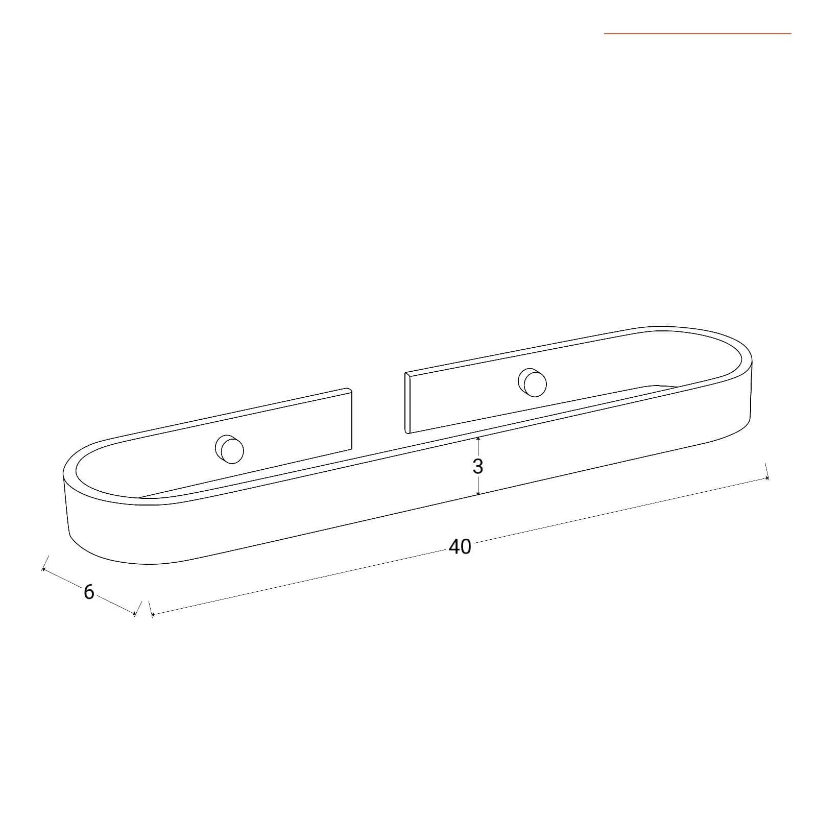 Portasalviette a muro 40 cm in alluminio bianco opaco - Evolution
