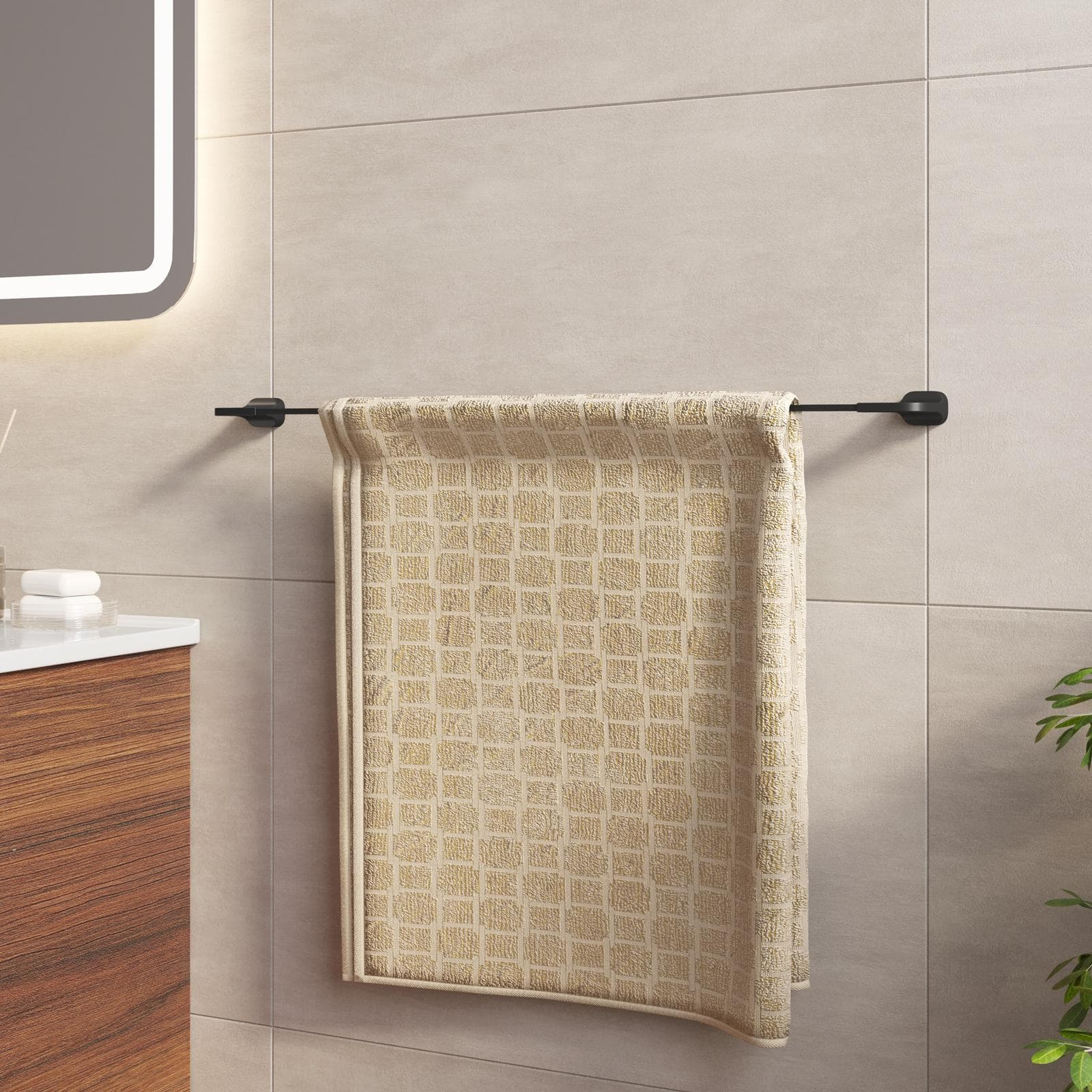 Portasalviette a muro 63,5 cm in acciaio inox nero - Claret