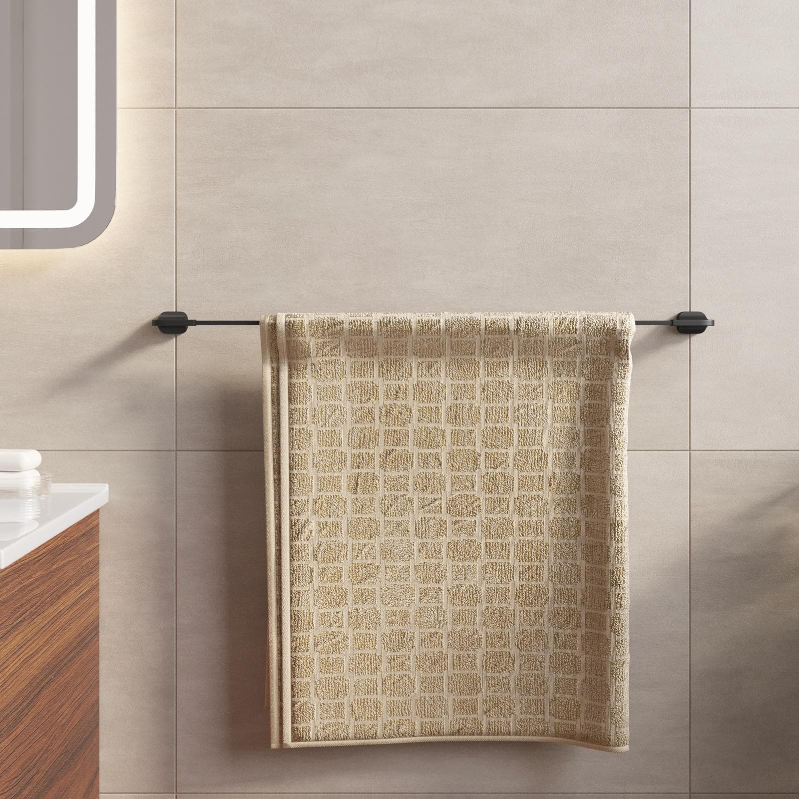 Portasalviette a muro 63,5 cm in acciaio inox nero - Claret