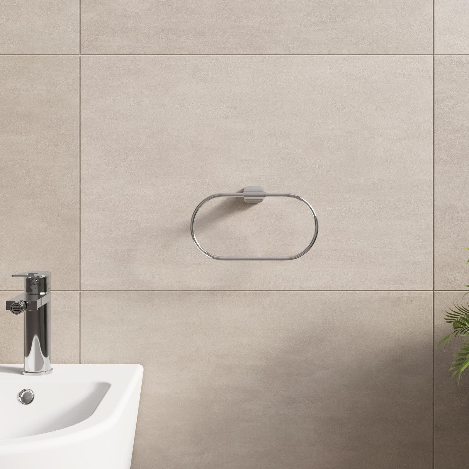 Portasalviette a muro ad anello in acciaio inox cromo - Claret