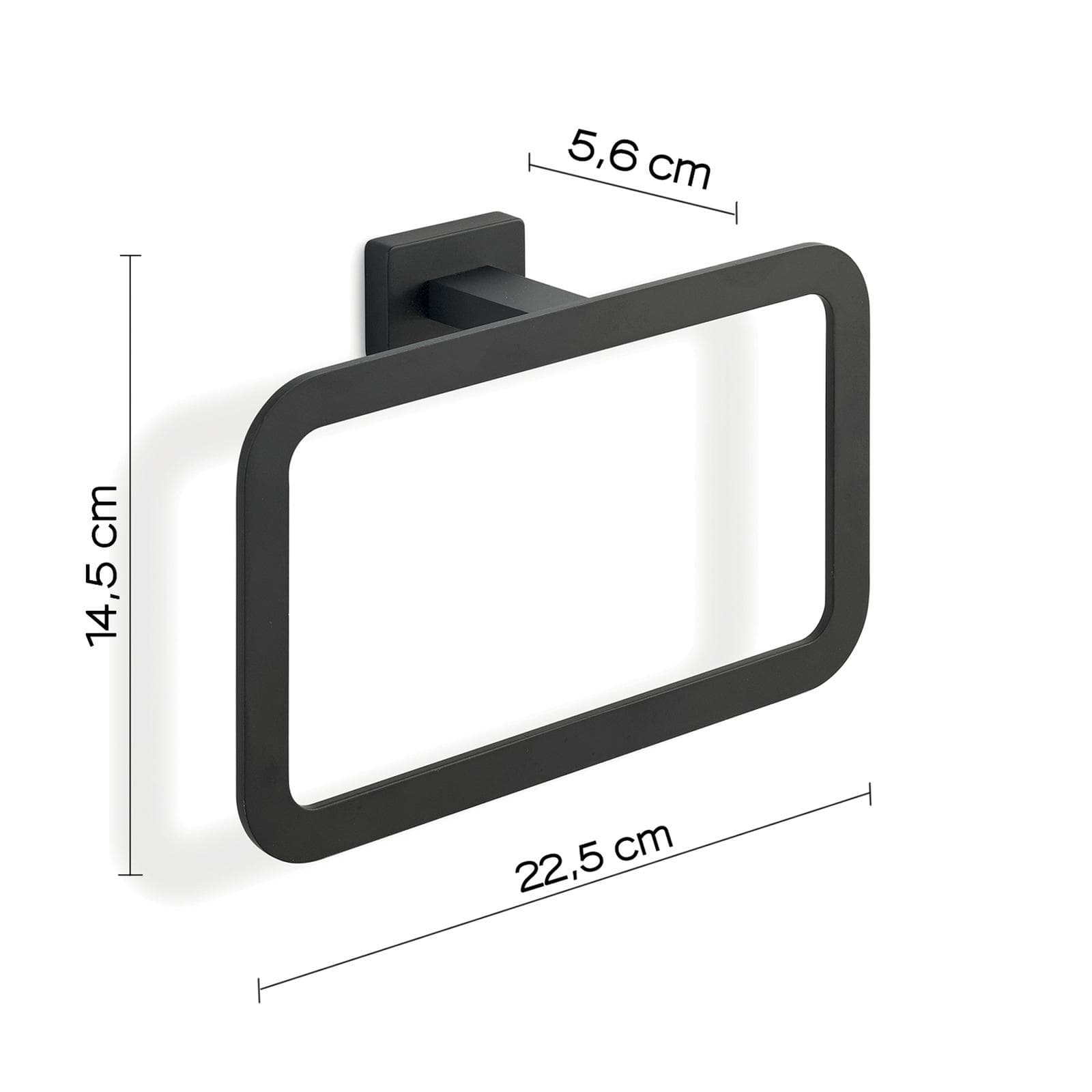 Portasalviette a muro ad anello in acciaio inox e cromall nero - Atena di Gedy
