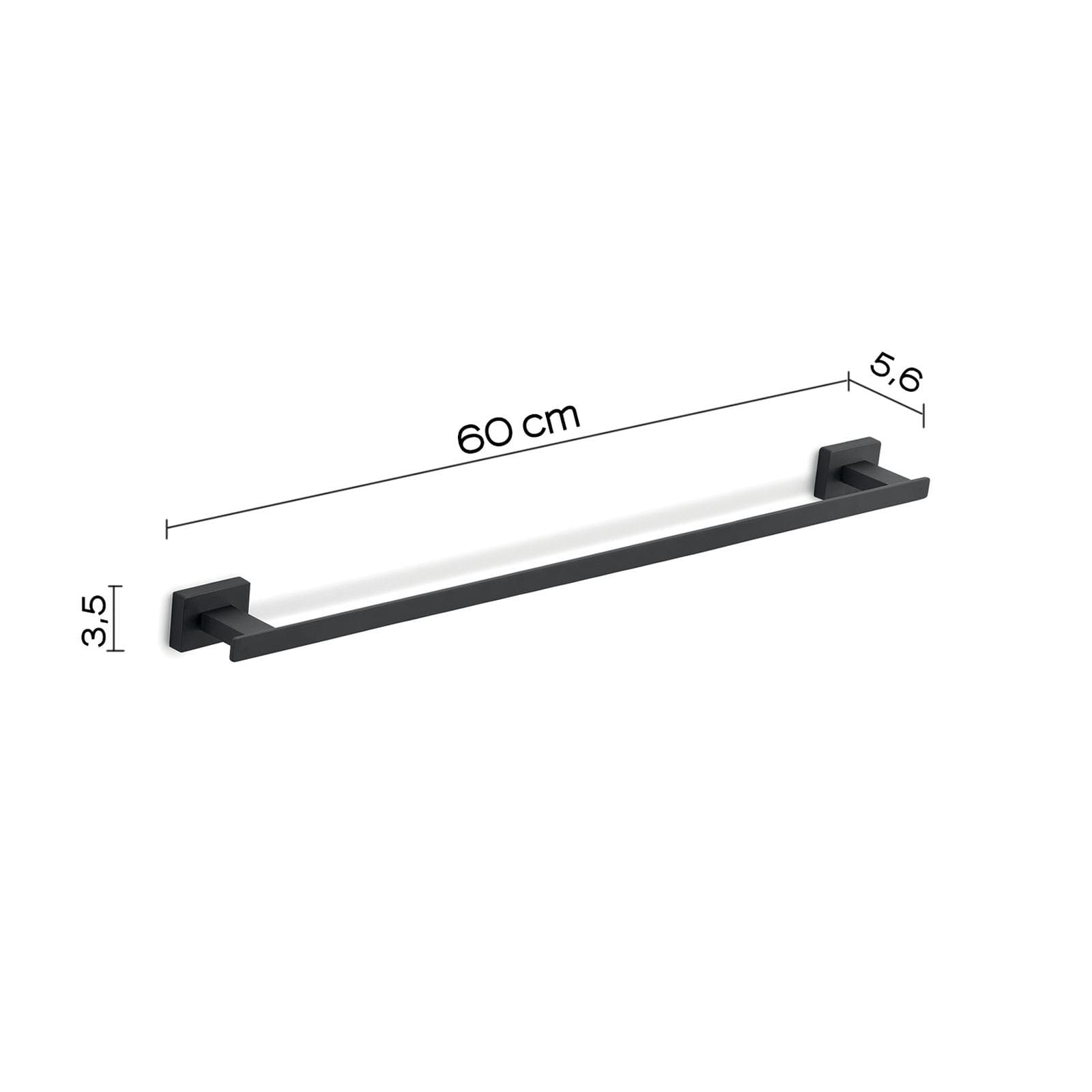 Portasalviette a muro 60 cm in acciaio inox e cromall nero - Atena di Gedy