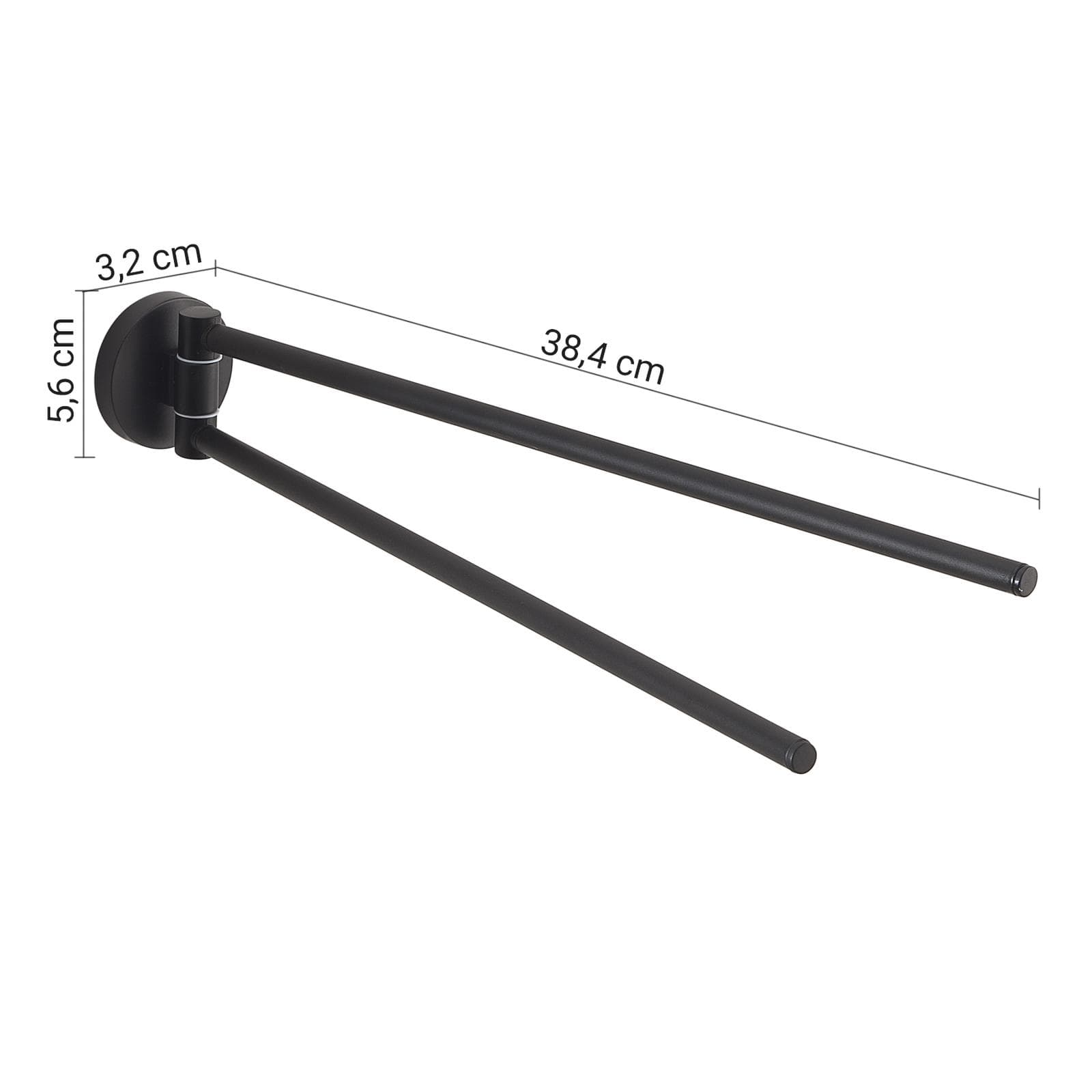 Portasalviette a snodo in acciaio inox e cromall nero - Felce di Gedy